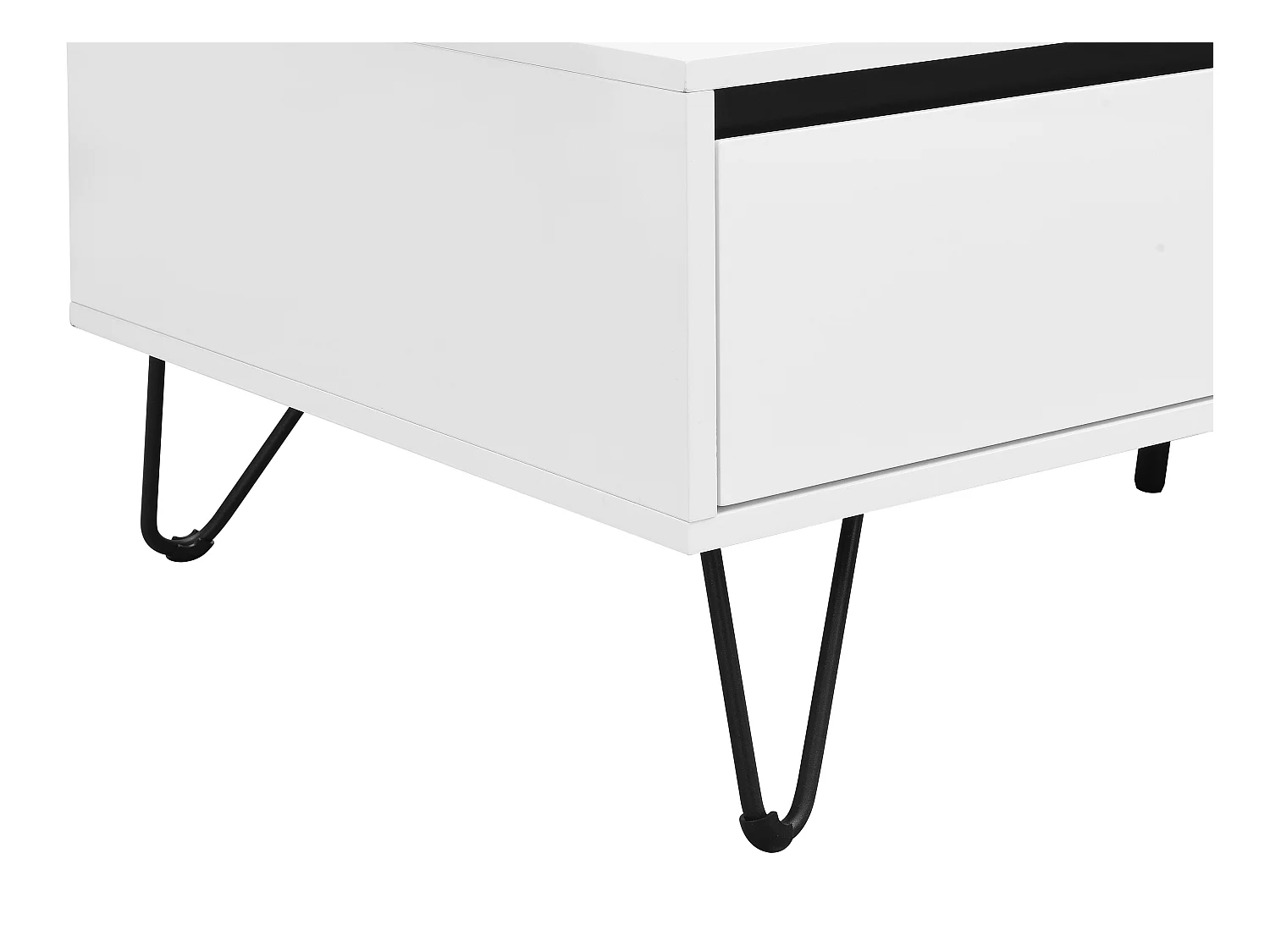 Mesa de centro con 2 cajones y 2 estantes de MDF y acero - Blanco y negro - ABUJA de Pascal Morabito