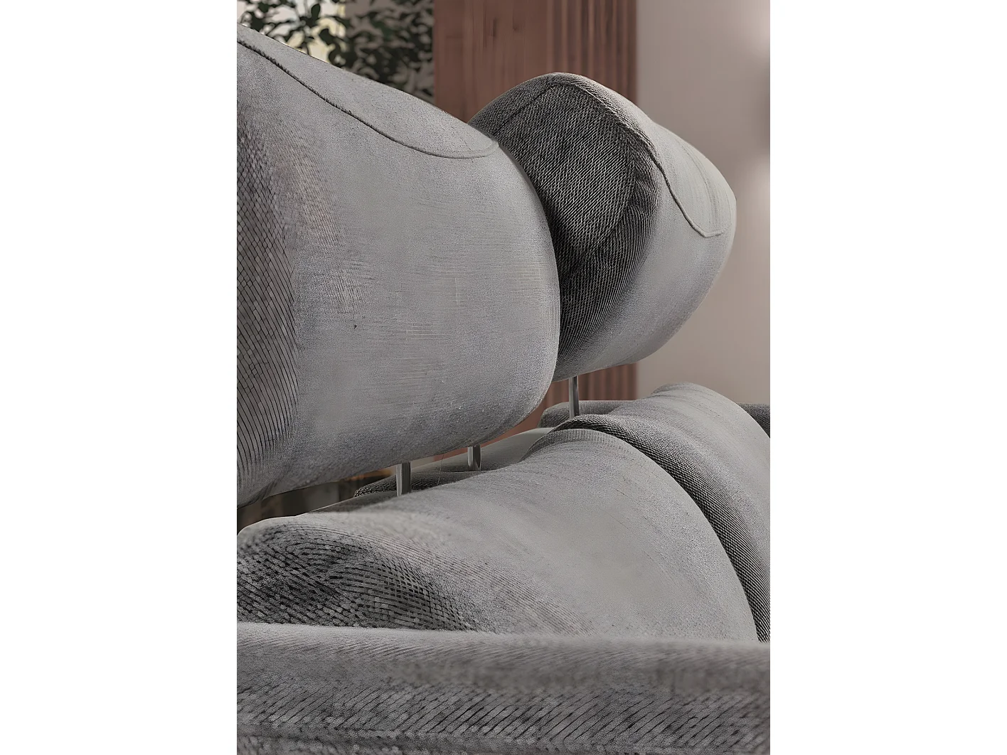 Canapé de 3 places (2 relax électriques) en tissu couleur Gris foncé