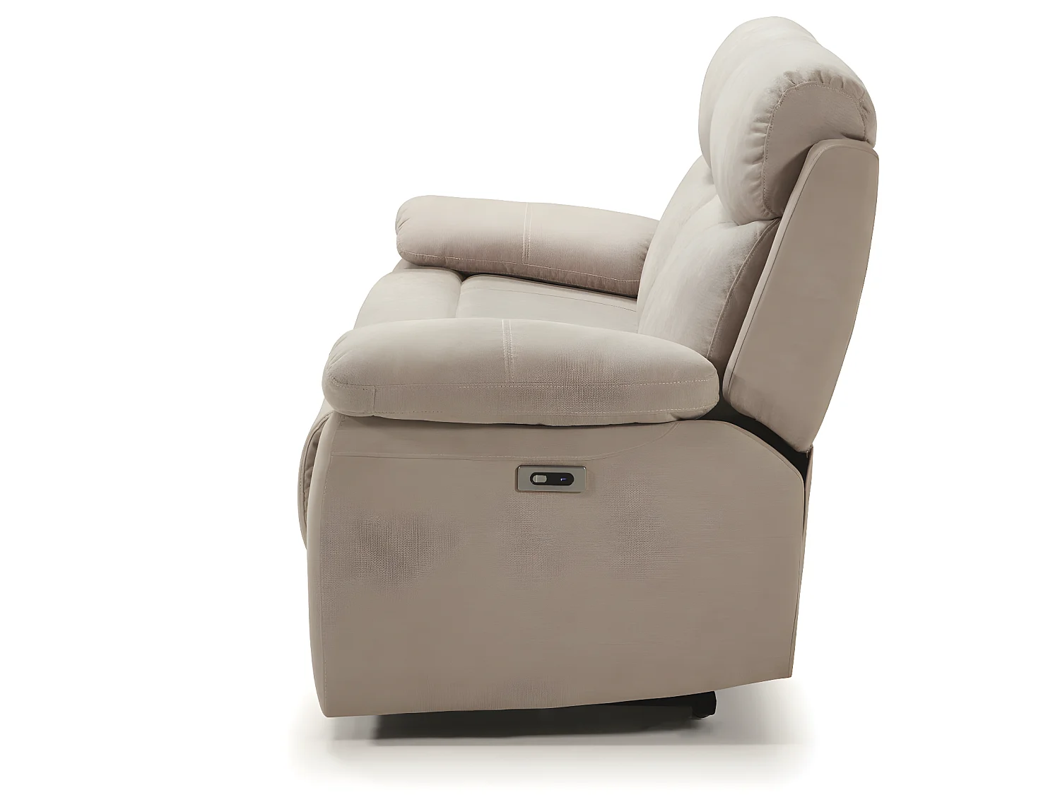 Canapé de 3 places (2 relax électriques) en tissu couleur Crème