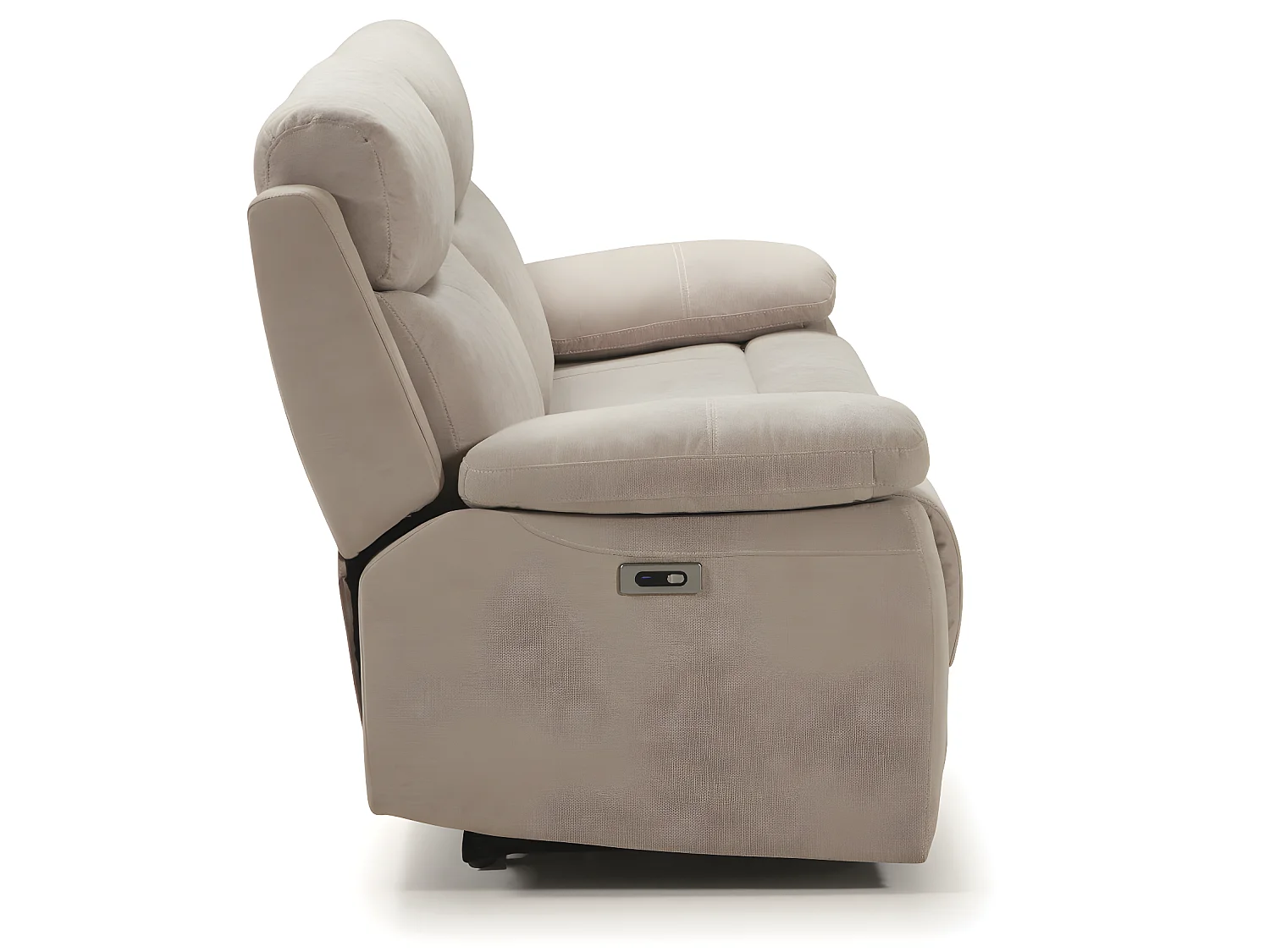 Canapé de 3 places (2 relax électriques) en tissu couleur Crème