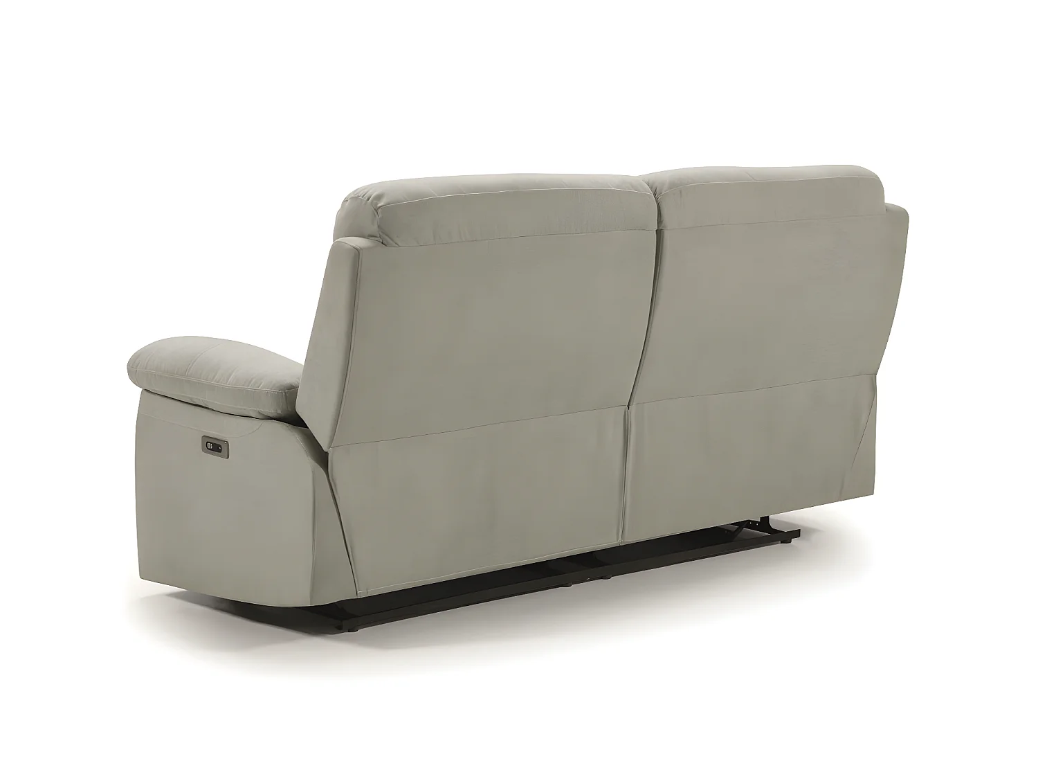 Canapé de 3 places (2 relax électriques) en tissu couleur Gris perle