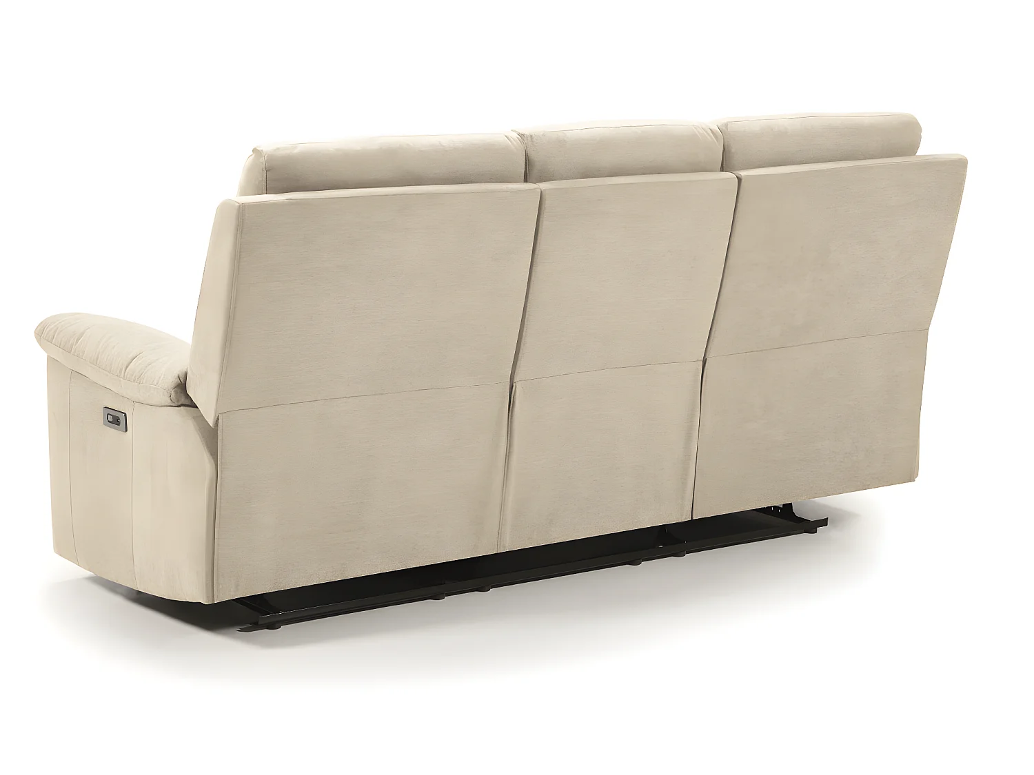 Canapé de 3 places (2 relax électriques) en tissu couleur Ivoire