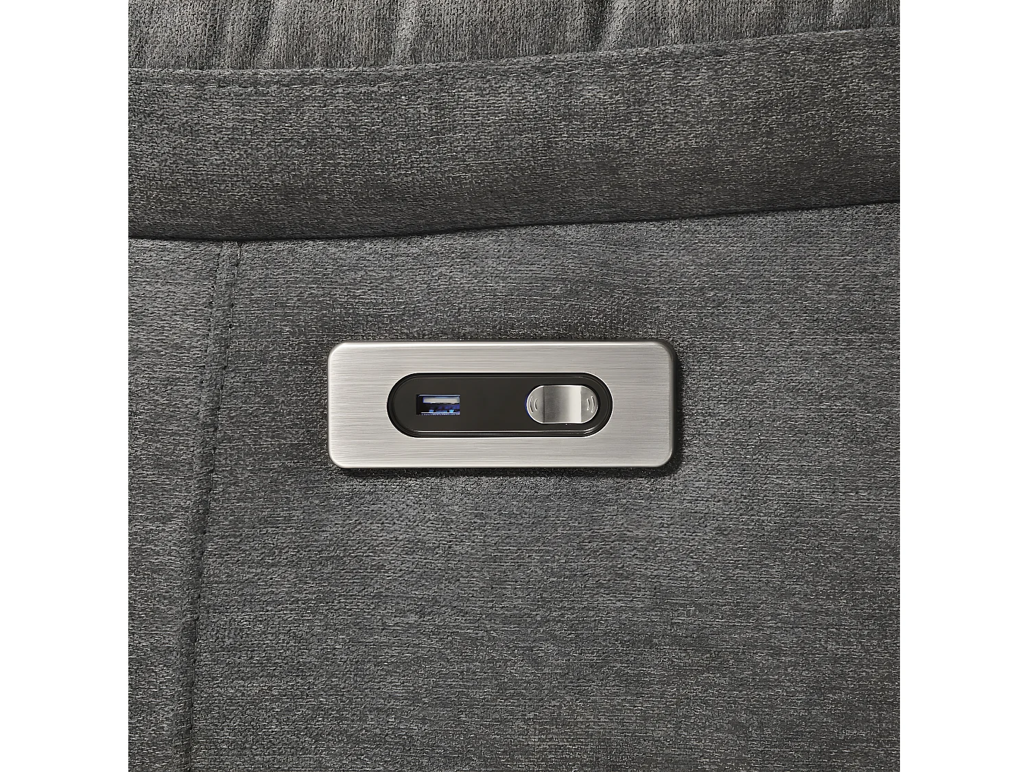 Canapé de 3 places (2 relax électriques) en tissu couleur Gris foncé