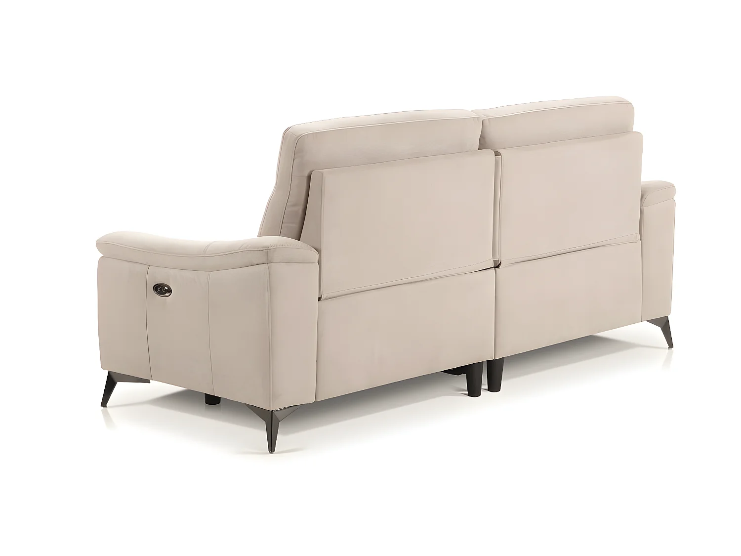 Canapé de 3 places (2 relax électriques) en tissu couleur Gris clair