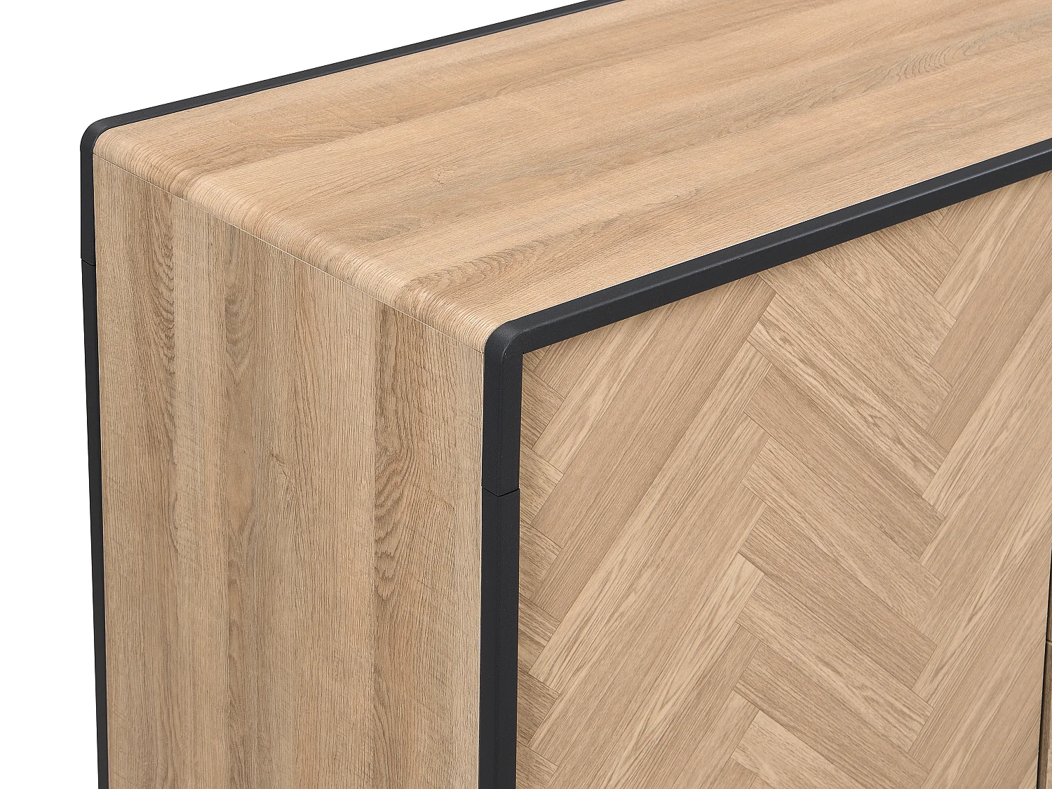 Buffetkast met 2 deuren en 3 lades van mdf - Licht naturel en wit - TUMACO