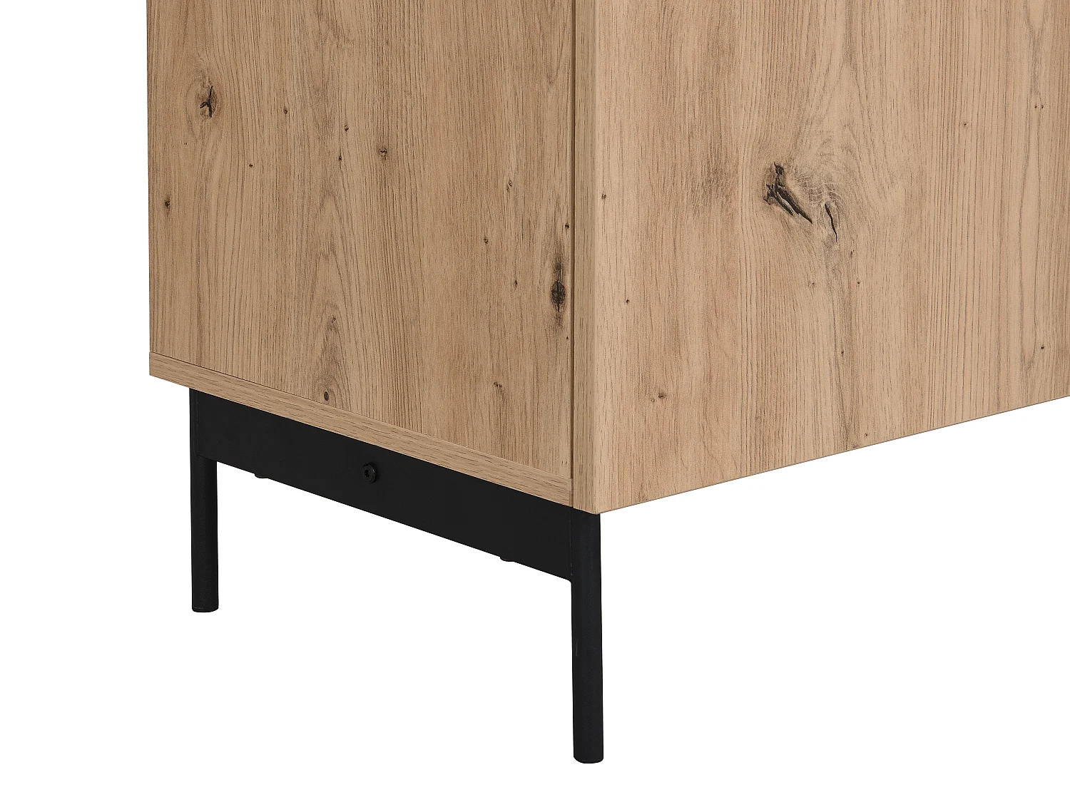 Mobile TV 2 ante, 1 cassetto, 1 nicchia MDF metallo Natur. chiaro Effetto marmo nero - LIOMENA PASCAL MORABITO