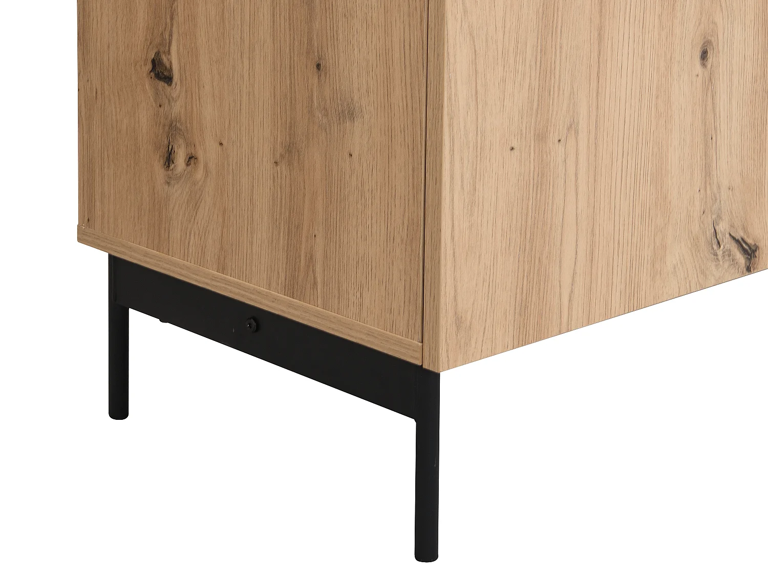 Sideboard mit 2 Türen & 3 Schubladen - MDF & Metall - Holzfarben hell & Marmor-Optik Schwarz - LIOMENA von Pascal Morabito