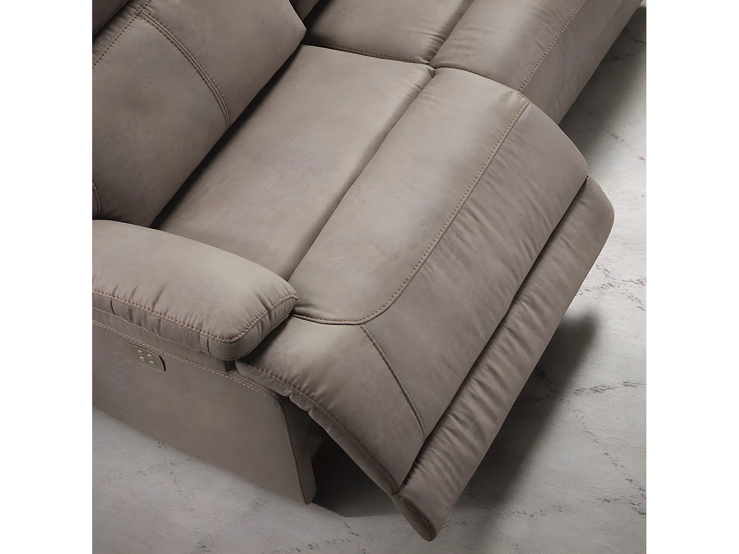 Ensemble canapé de 3 places + canapé de 2 places relax électriques en microfibre