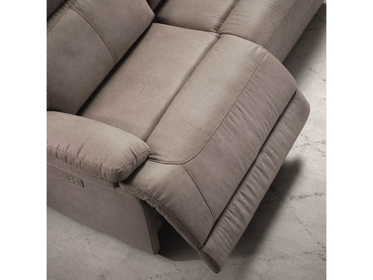 Ensemble canapé de 3 places + canapé de 2 places relax électriques en microfibre