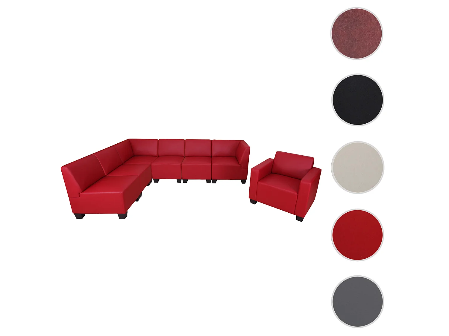 Zestaw sof Moncalieri (2-częściowy),  Red