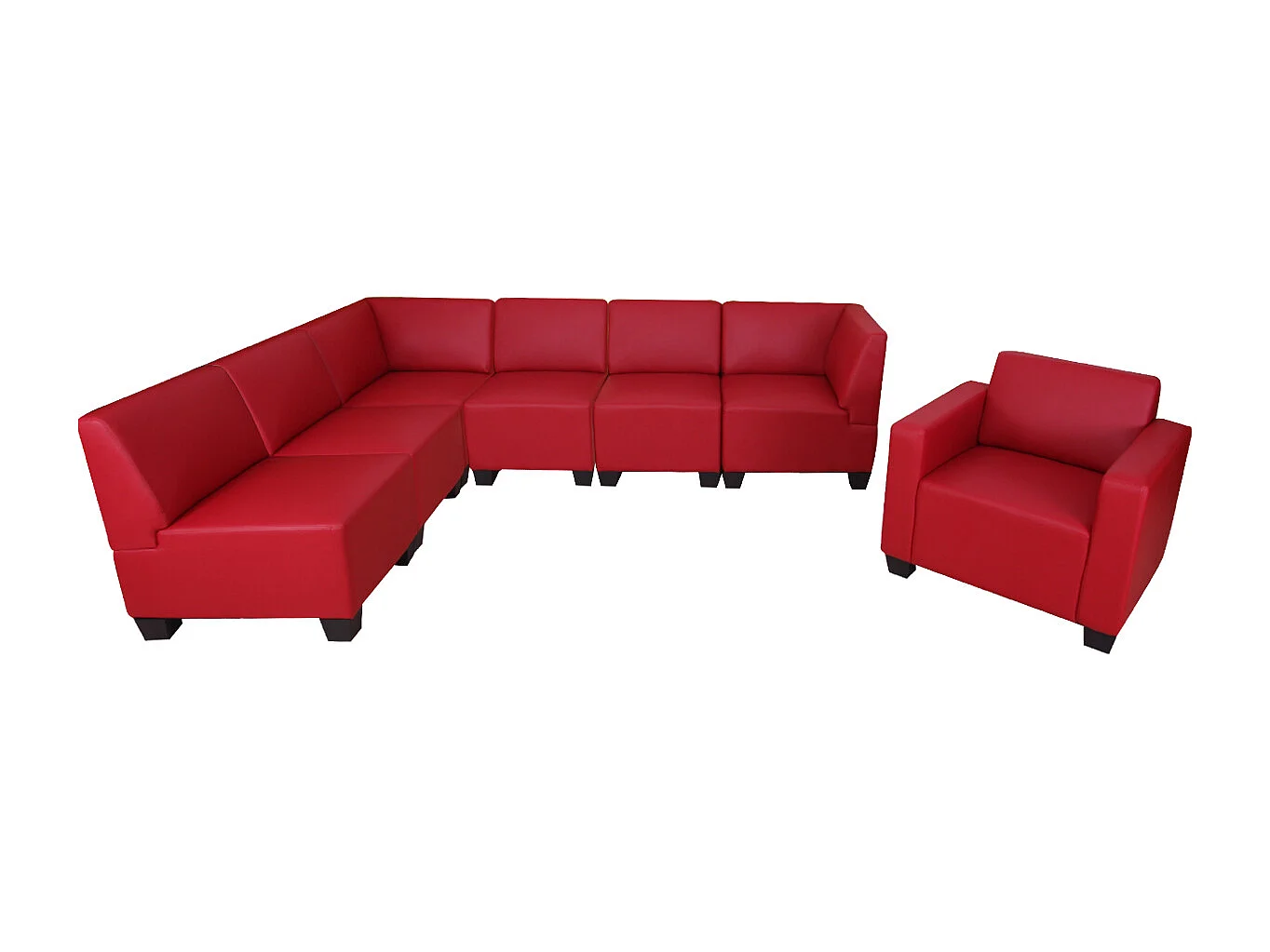 Zestaw wypoczynkowy Moncalieri (2-częściowy),  czerwony