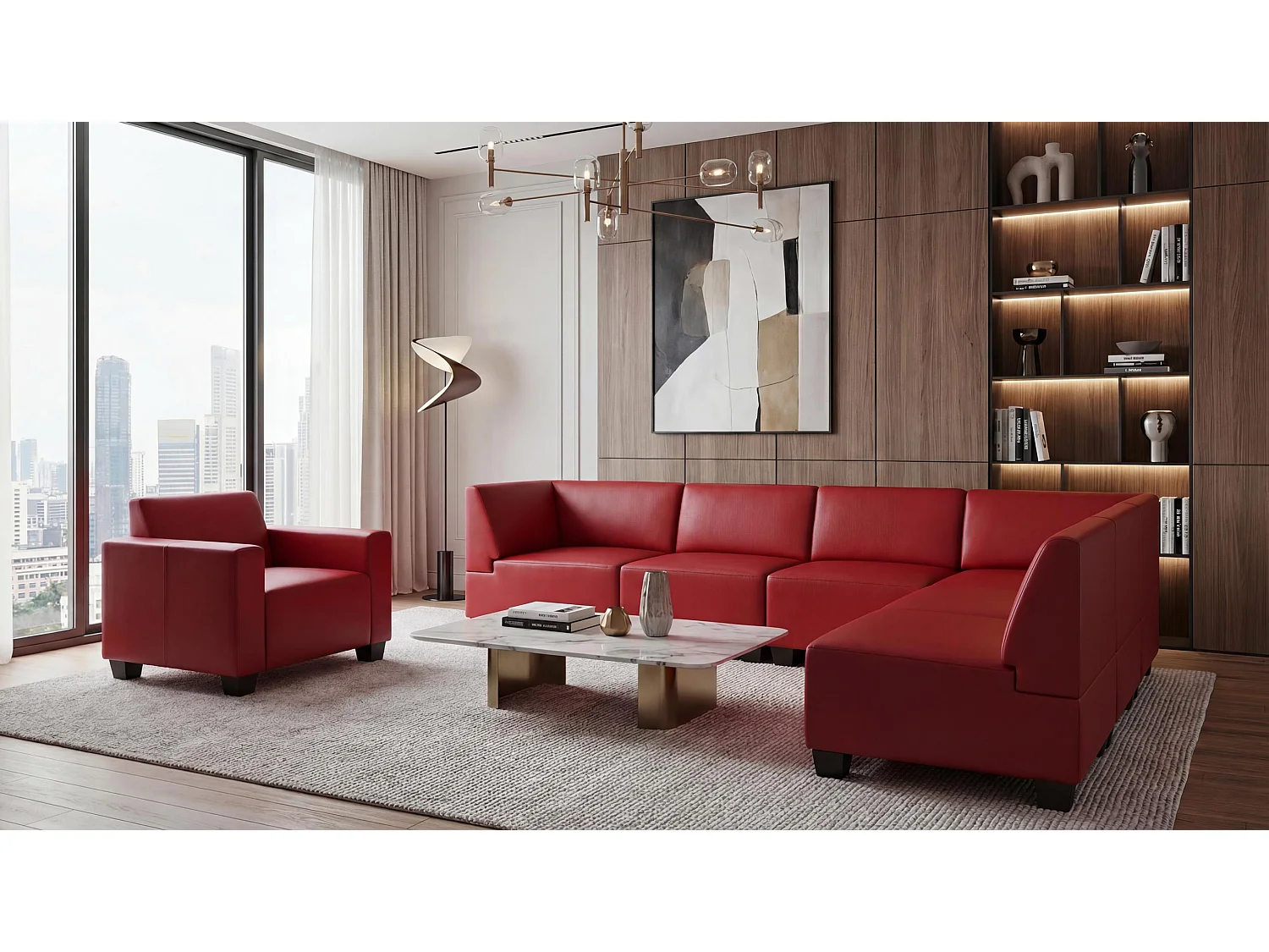 Zestaw wypoczynkowy Moncalieri (2-częściowy),  czerwony