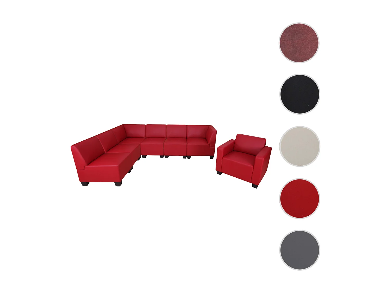 Zestaw wypoczynkowy Moncalieri (2-częściowy),  czerwony