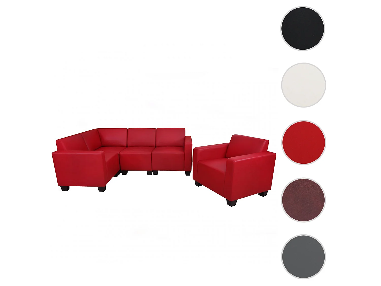 Zestaw sof Moncalieri (2-częściowy),  Red