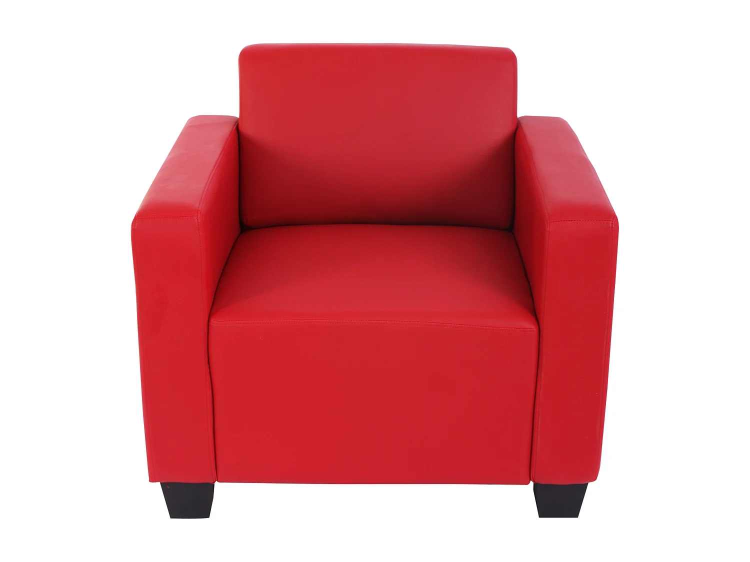Salotto modulare componibile lounge moderno Lione N71 ecopelle combinazione 4-1 ~ rosso
