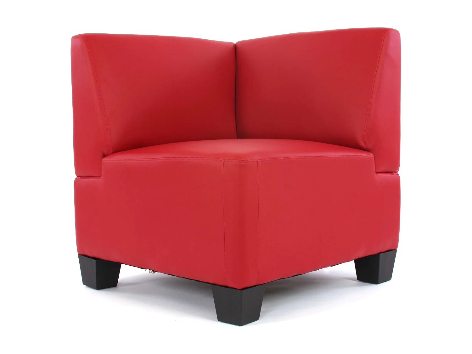 Salotto modulare componibile lounge moderno Lione N71 ecopelle combinazione 4-1 ~ rosso