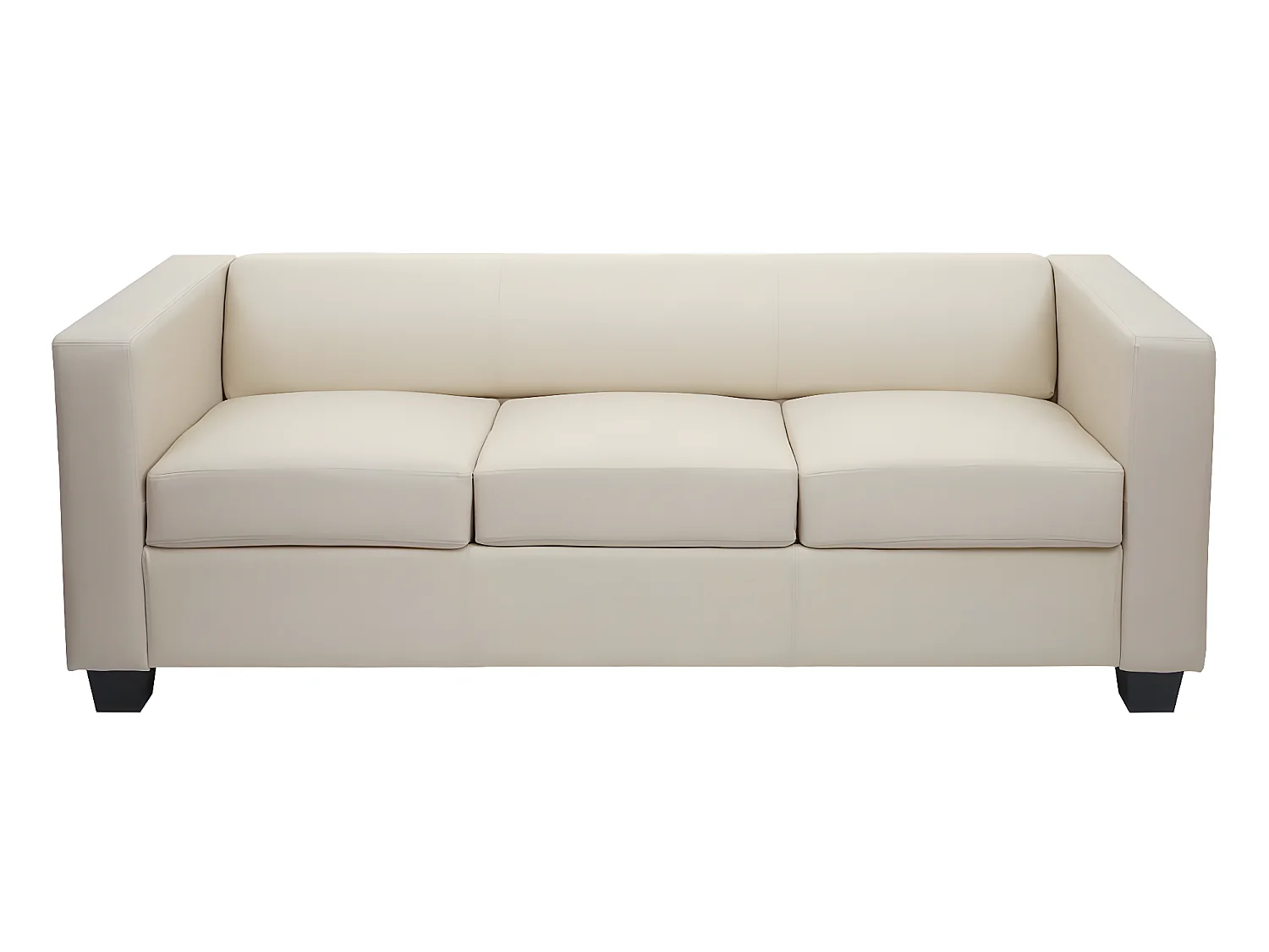 Salotto componibile lounge moderno elegante Lille M65 composizione 3-1-1 pelle avorio