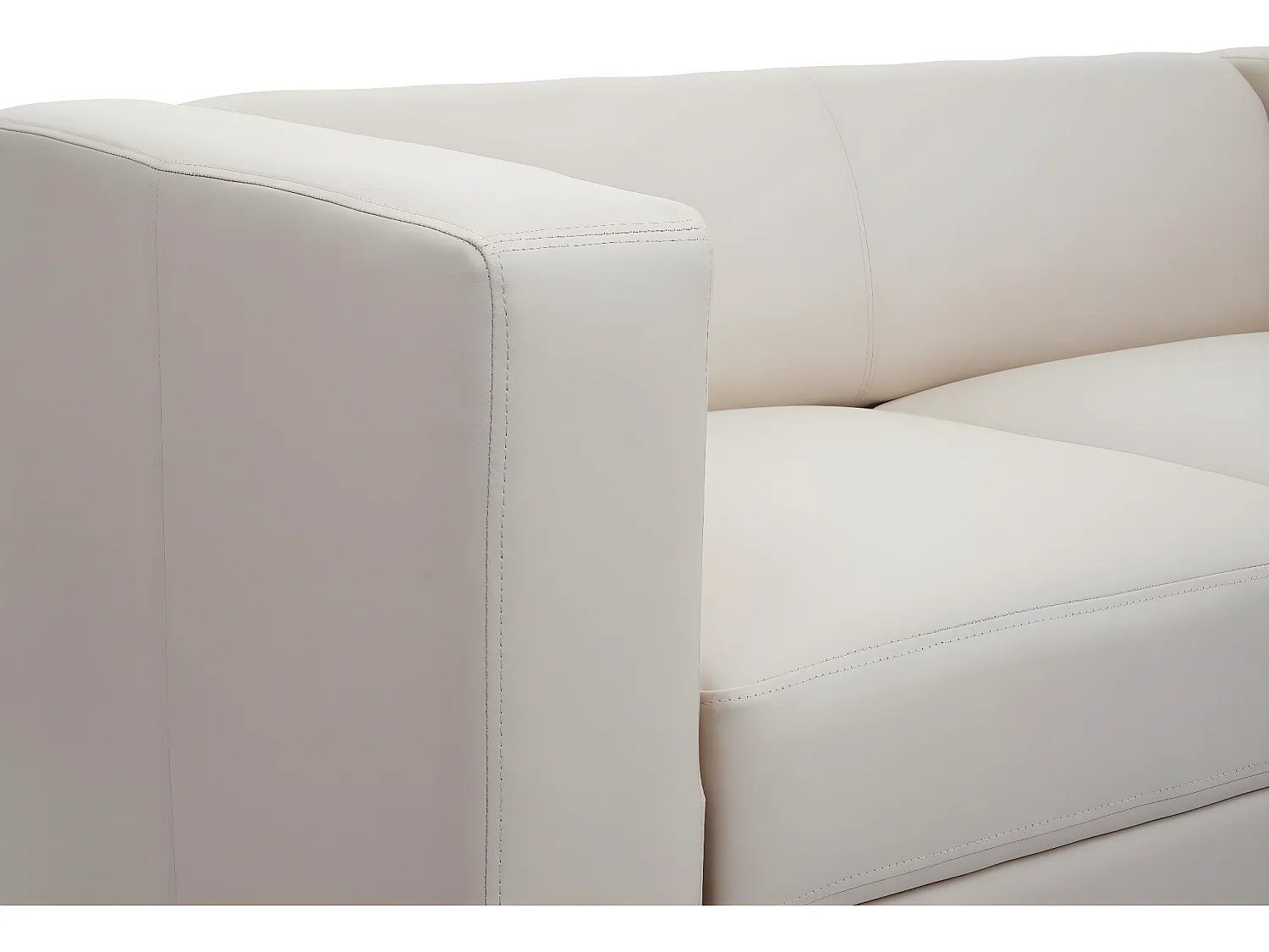 Salotto componibile lounge moderno elegante Lille M65 composizione 3-1-1 pelle avorio