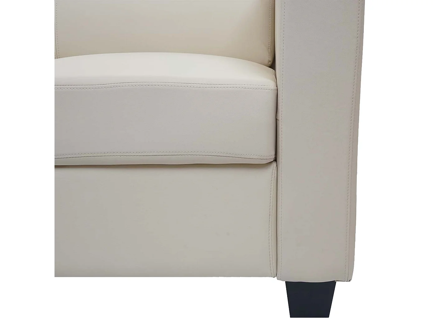 Salotto componibile lounge moderno elegante Lille M65 composizione 3-1-1 ~ pelle avorio