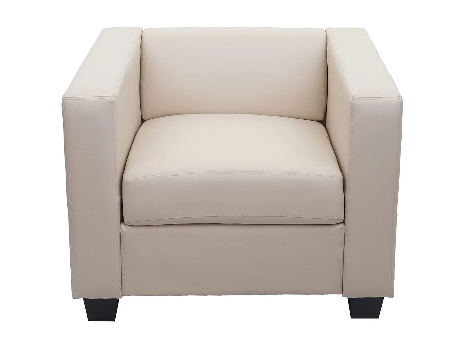 Salotto componibile lounge moderno elegante Lille M65 composizione 3-1-1 ~ pelle avorio