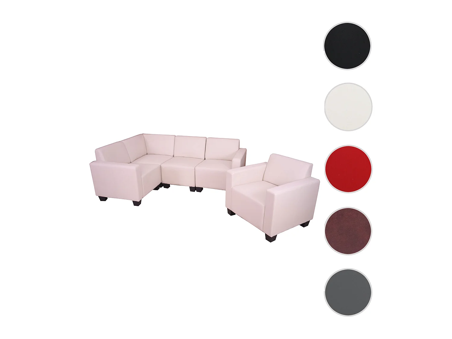 Ensemble de canapés Moncalieri (2 pièces),  crème