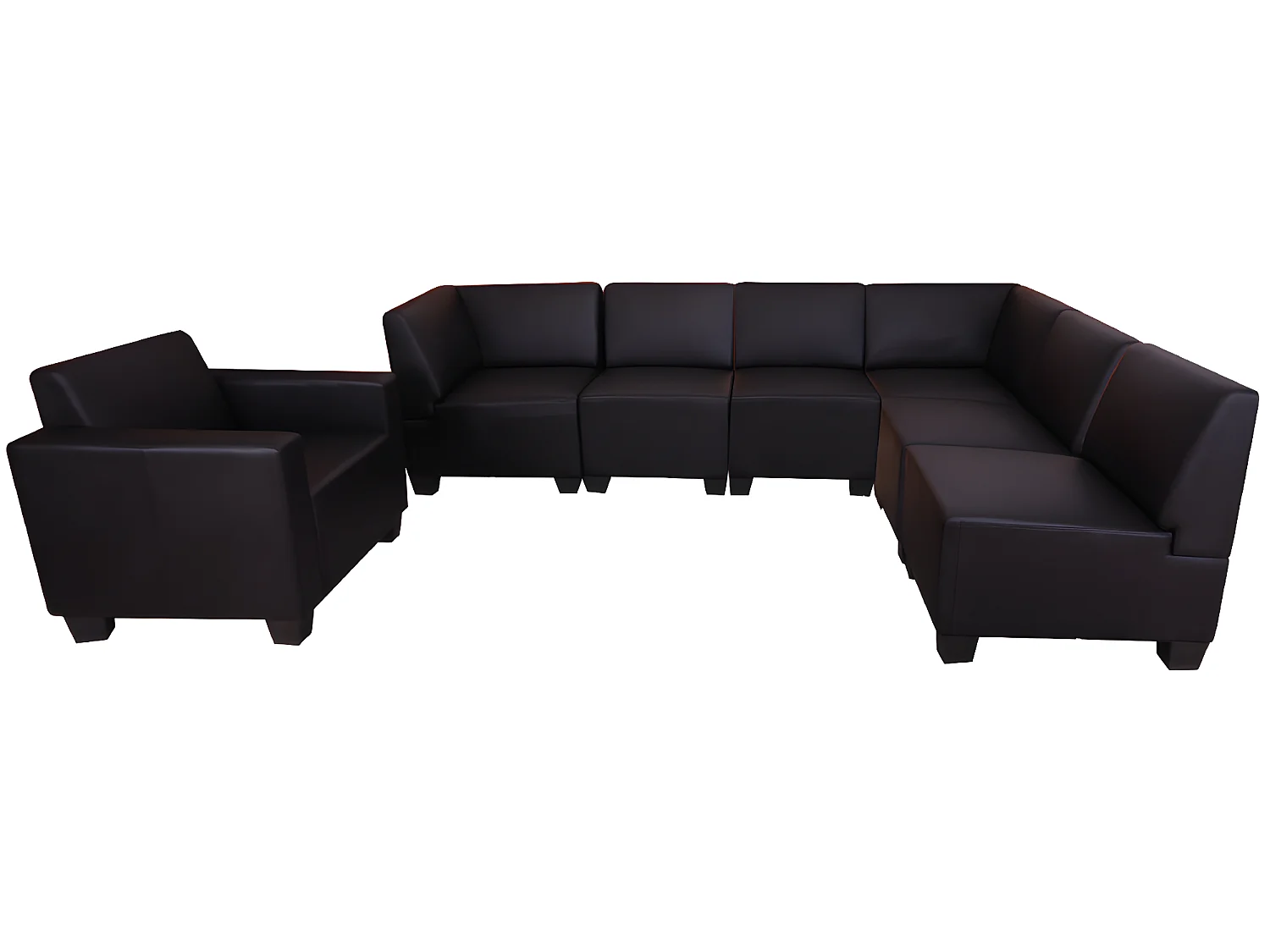 Conjunto de sofás Moncalieri (2 peças),  preto