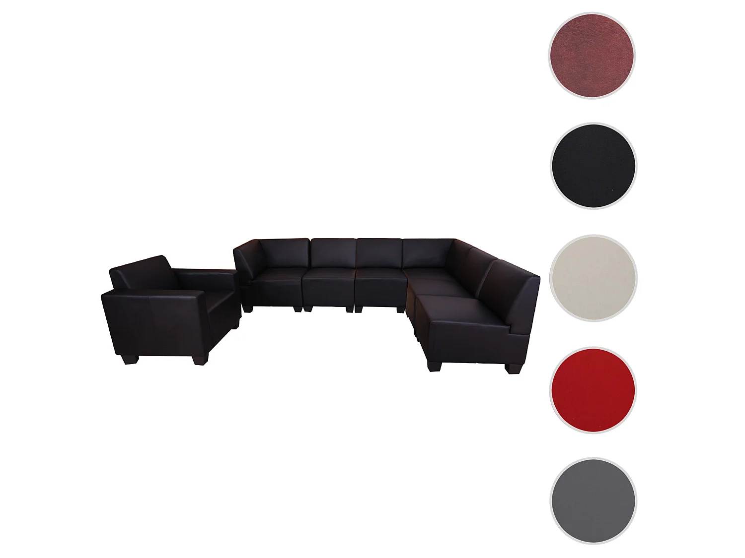 Conjunto de sofás Moncalieri (2 peças),  preto