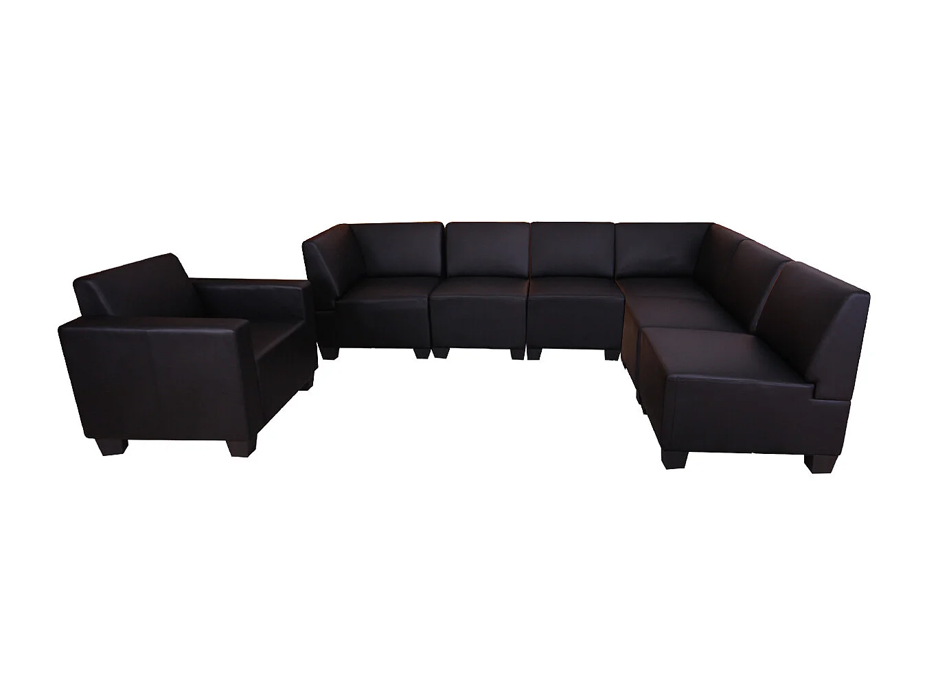 Couch-Garnitur Moncalieri (2-teilig), Schwarz