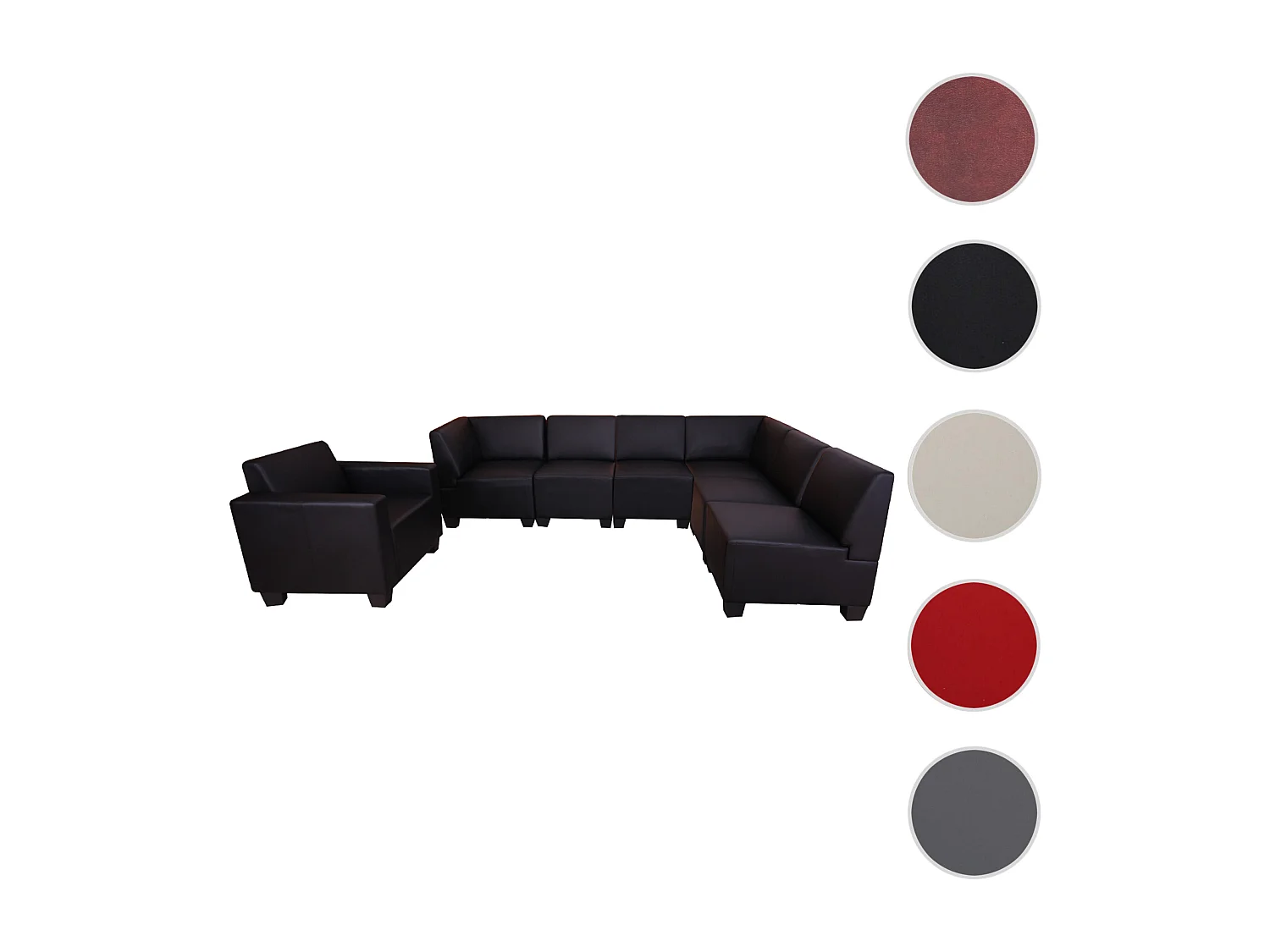 Couch-Garnitur Moncalieri (2-teilig), Schwarz