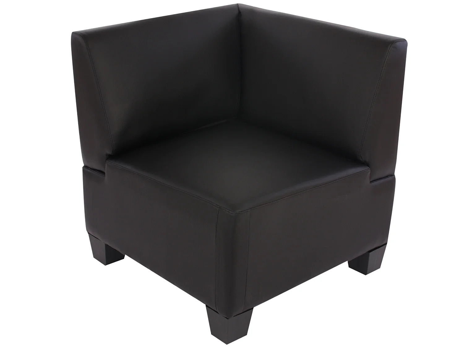 Salotto modulare componibile lounge moderno Lione N71 ecopelle combinazione 4-1 nero