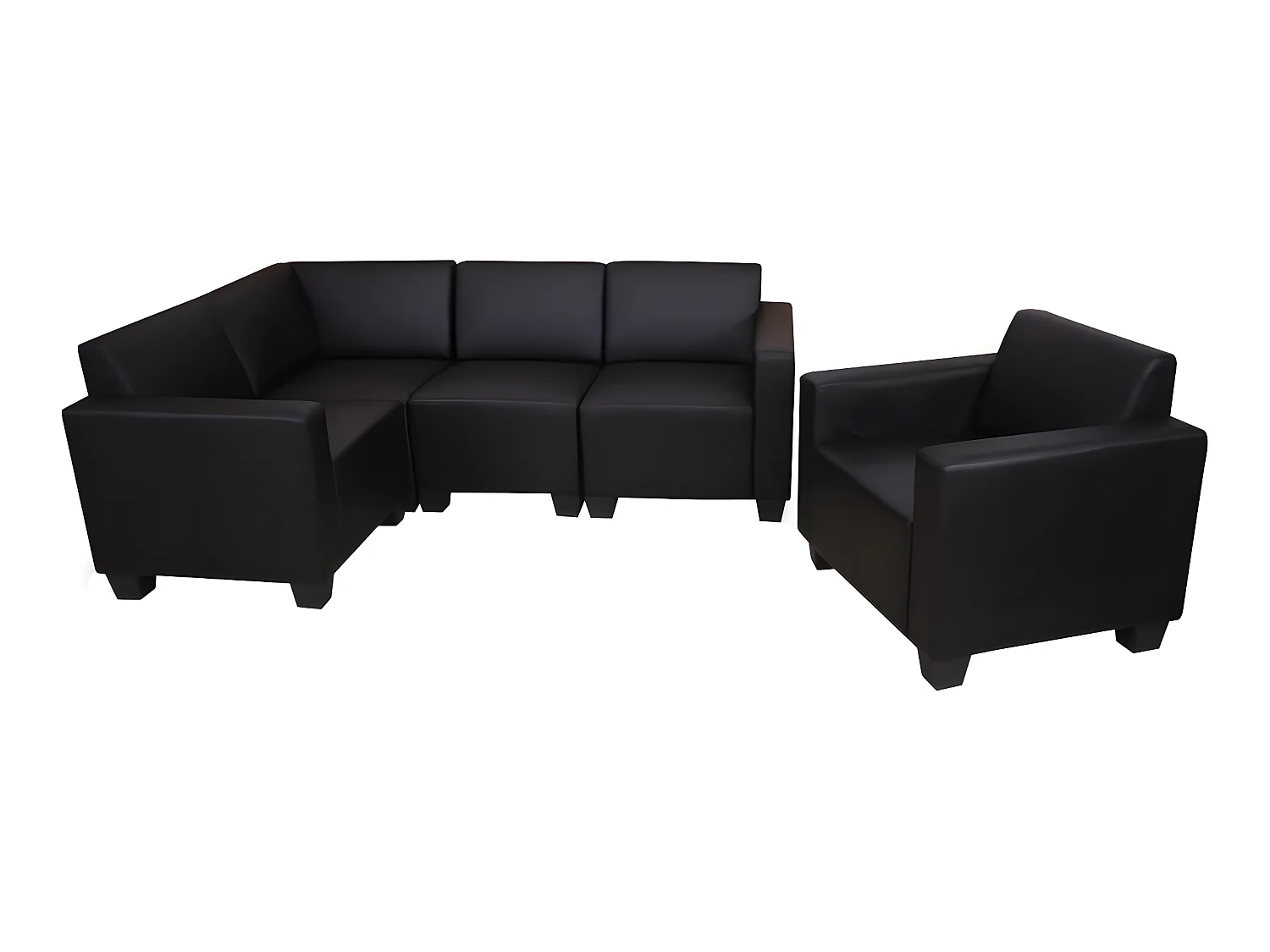 Ensemble de canapés Moncalieri (2 pièces),  noir