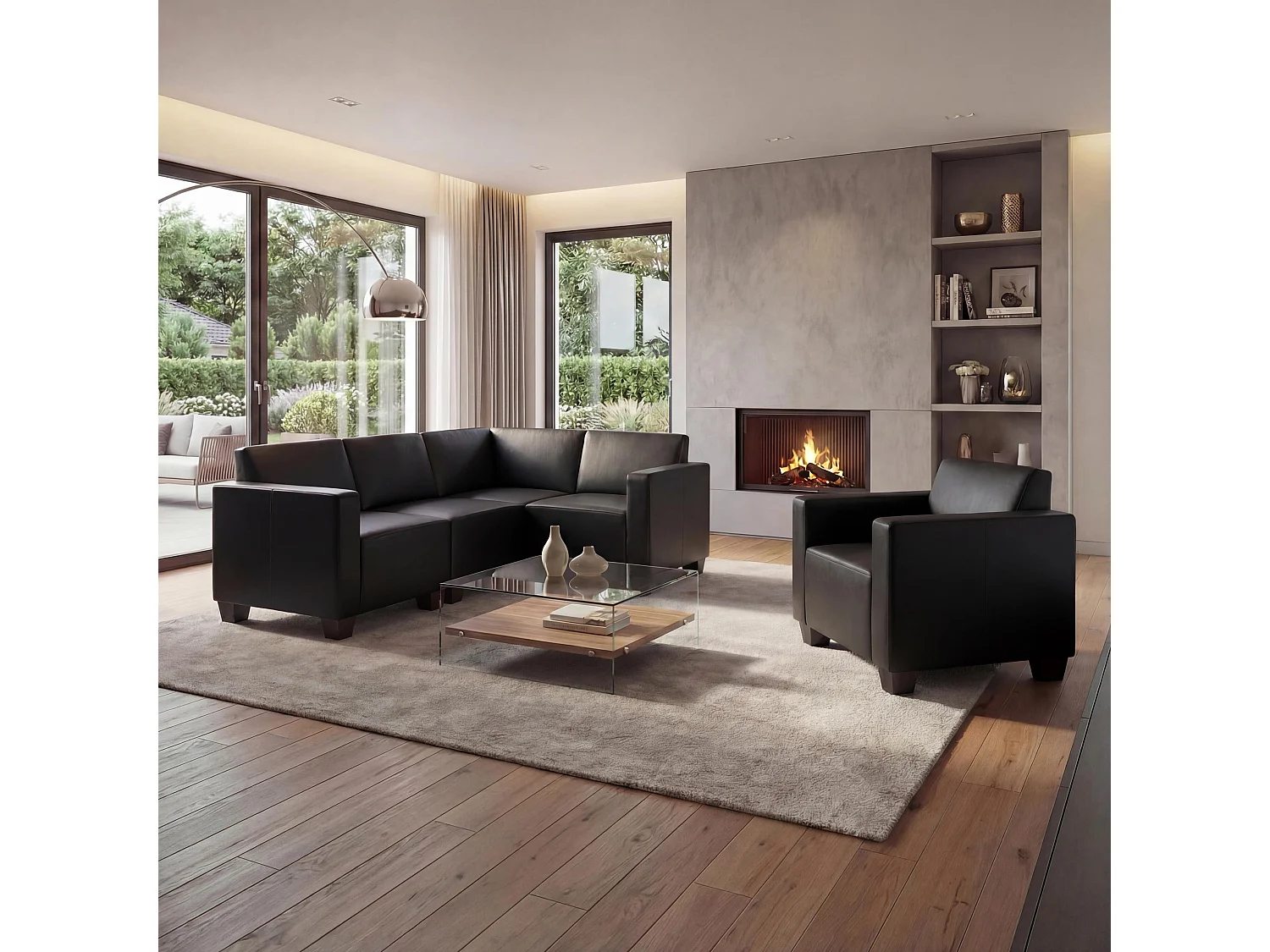 Bankstel Moncalieri (2-delig),  zwart