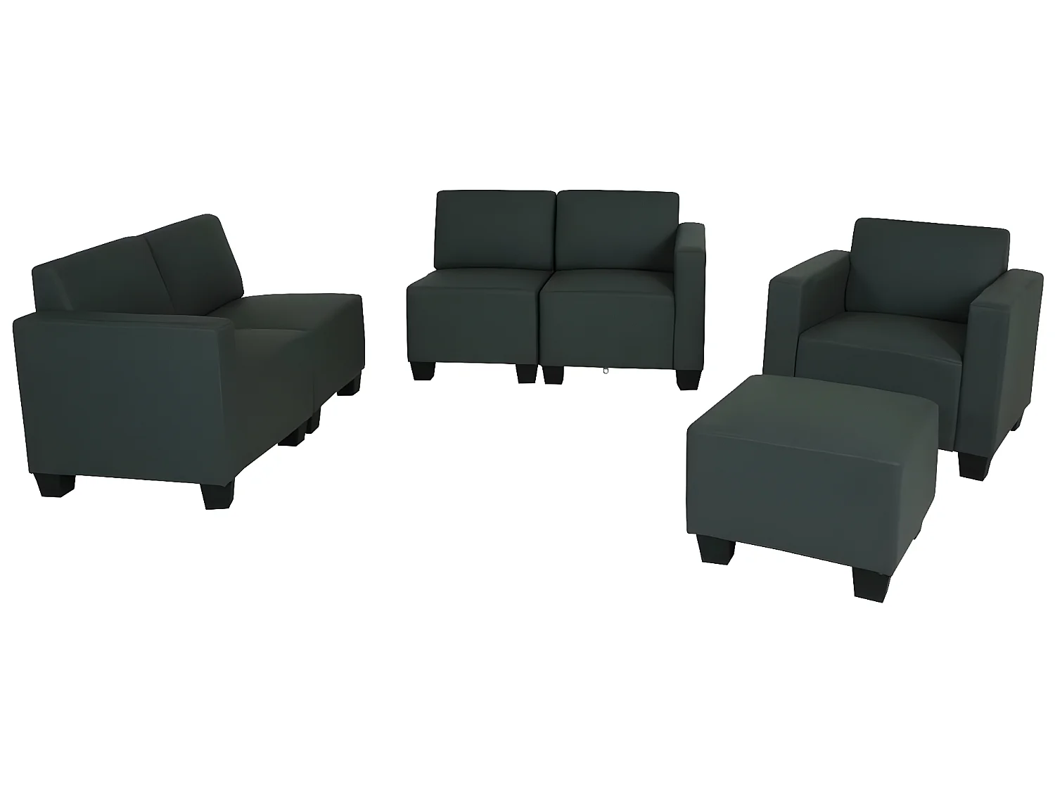 Couch-Garnitur Moncalieri (4-teilig), Dunkelgrau