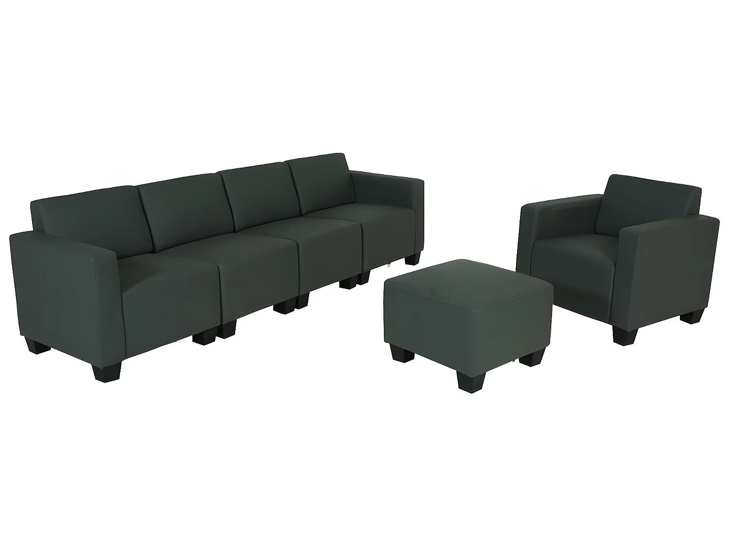 Couch-Garnitur Moncalieri (4-teilig), Dunkelgrau