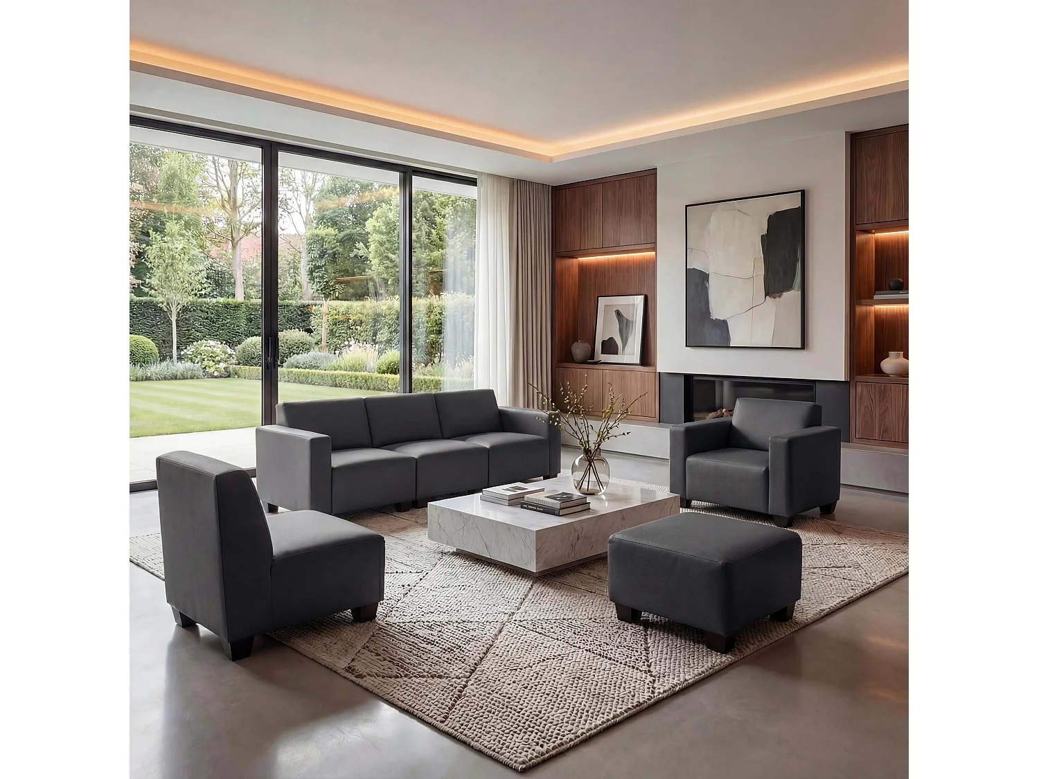 Bankstel Moncalieri (4-delig),  donkergrijs