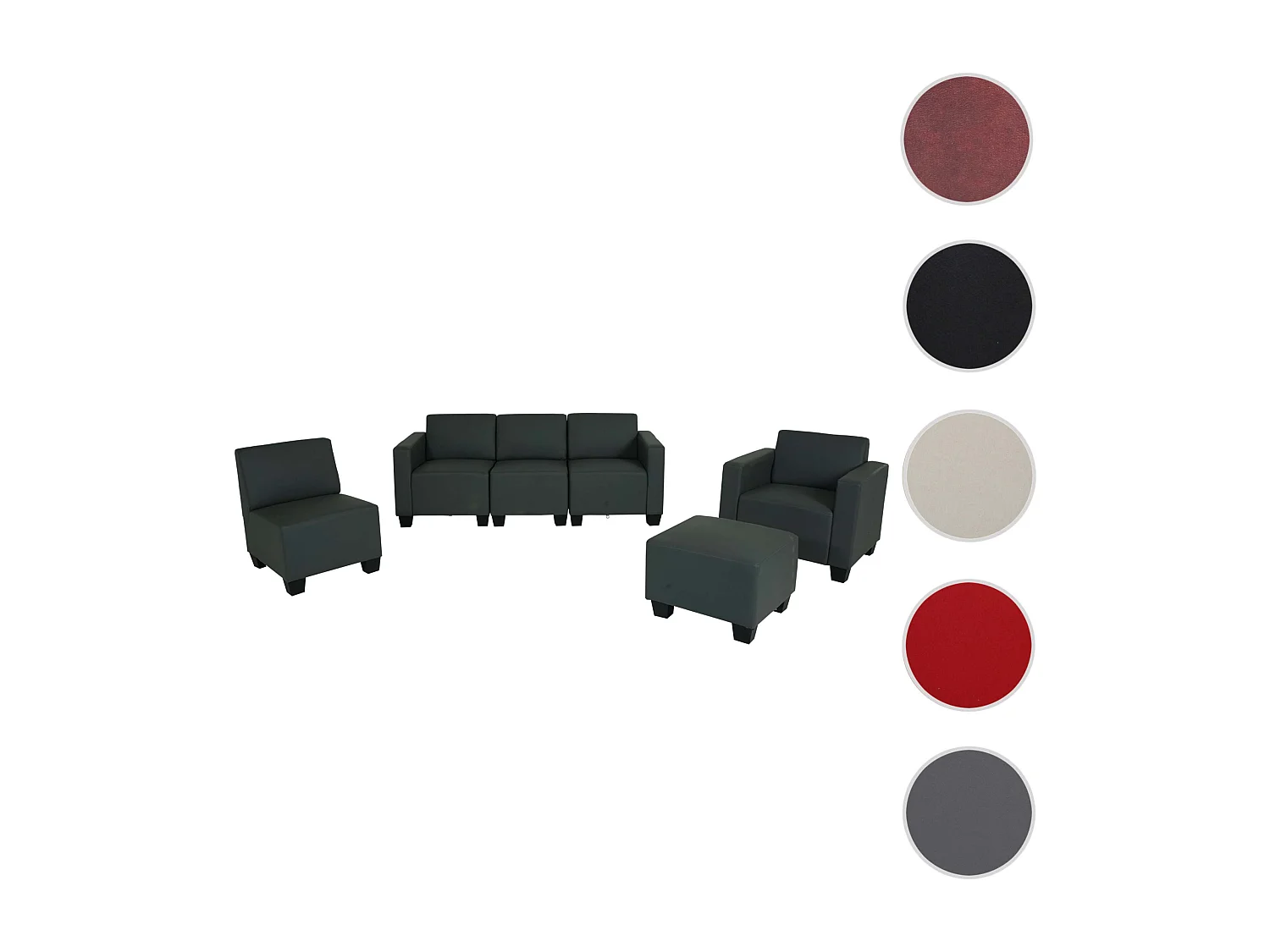 Bankstel Moncalieri (4-delig),  donkergrijs