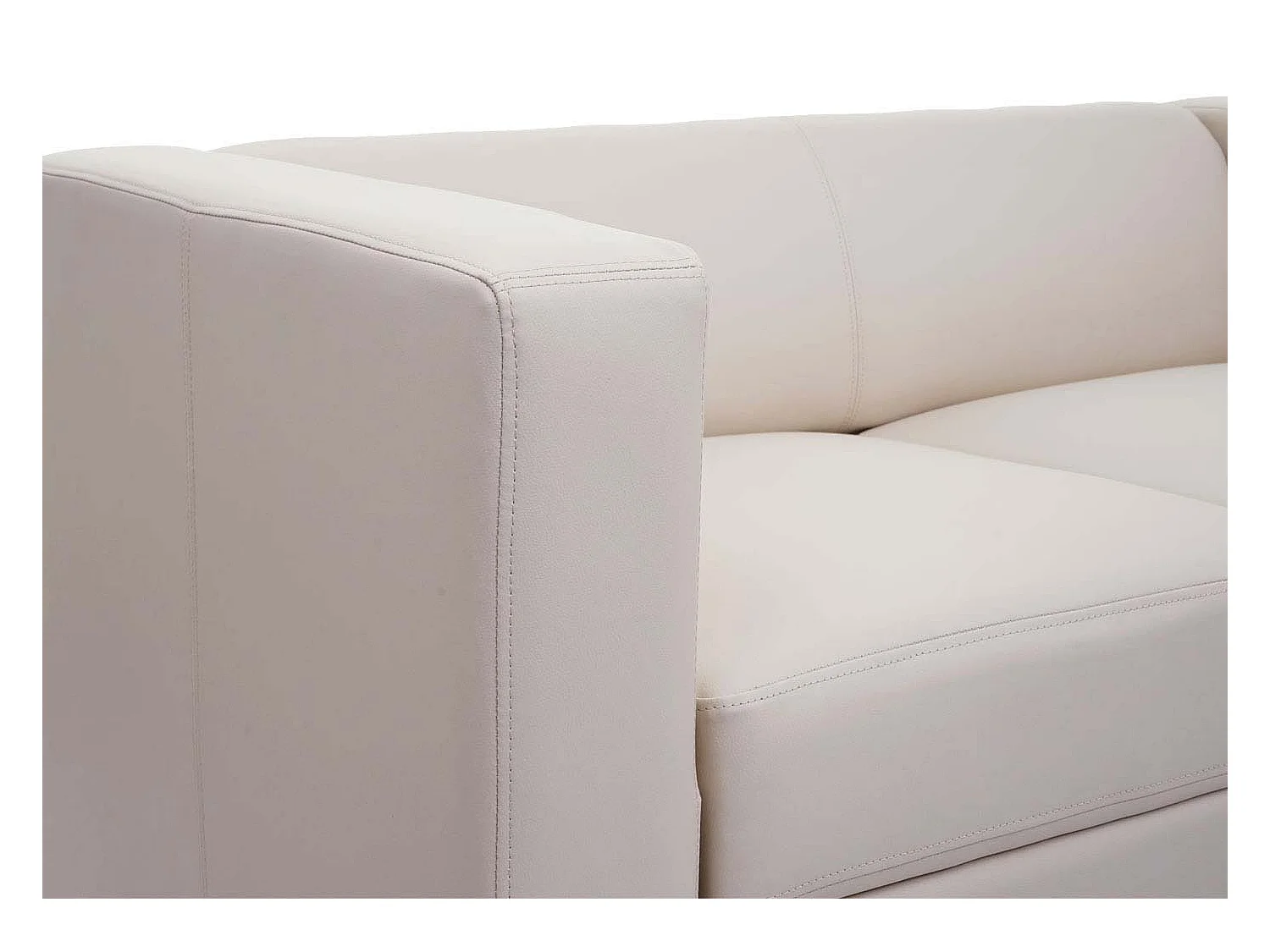 3-2-1 Sofagarnitur Lille (3-teilig), Kunstleder, creme