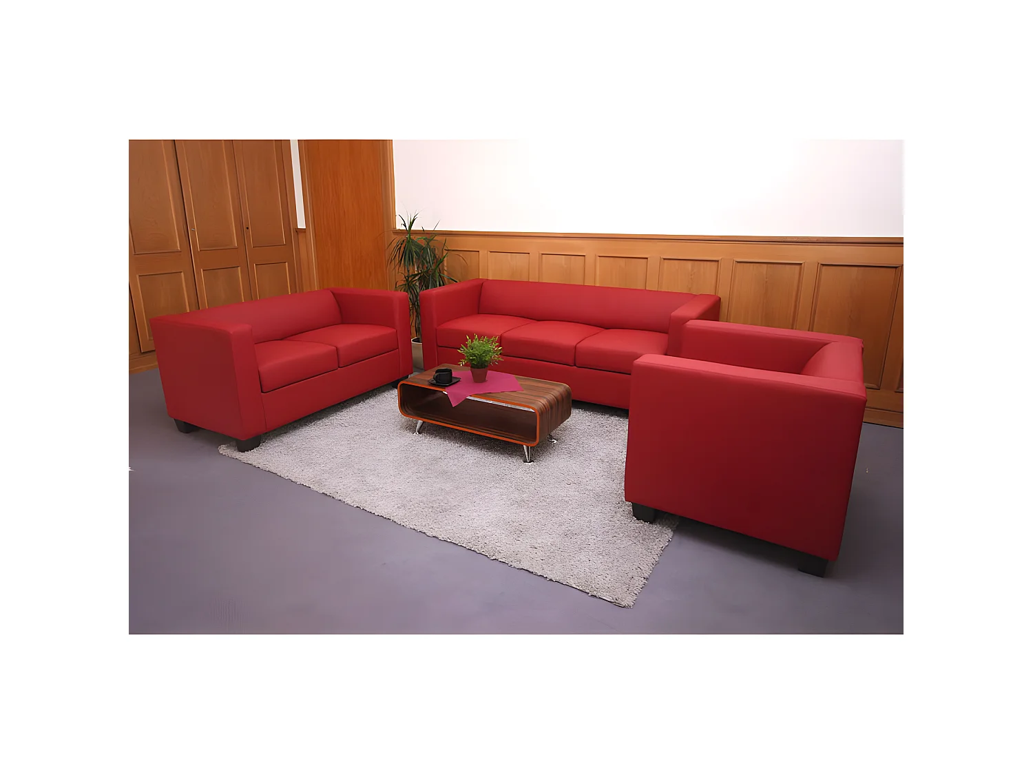 3-2-1 Sofagarnitur Lille (3-teilig), Rot