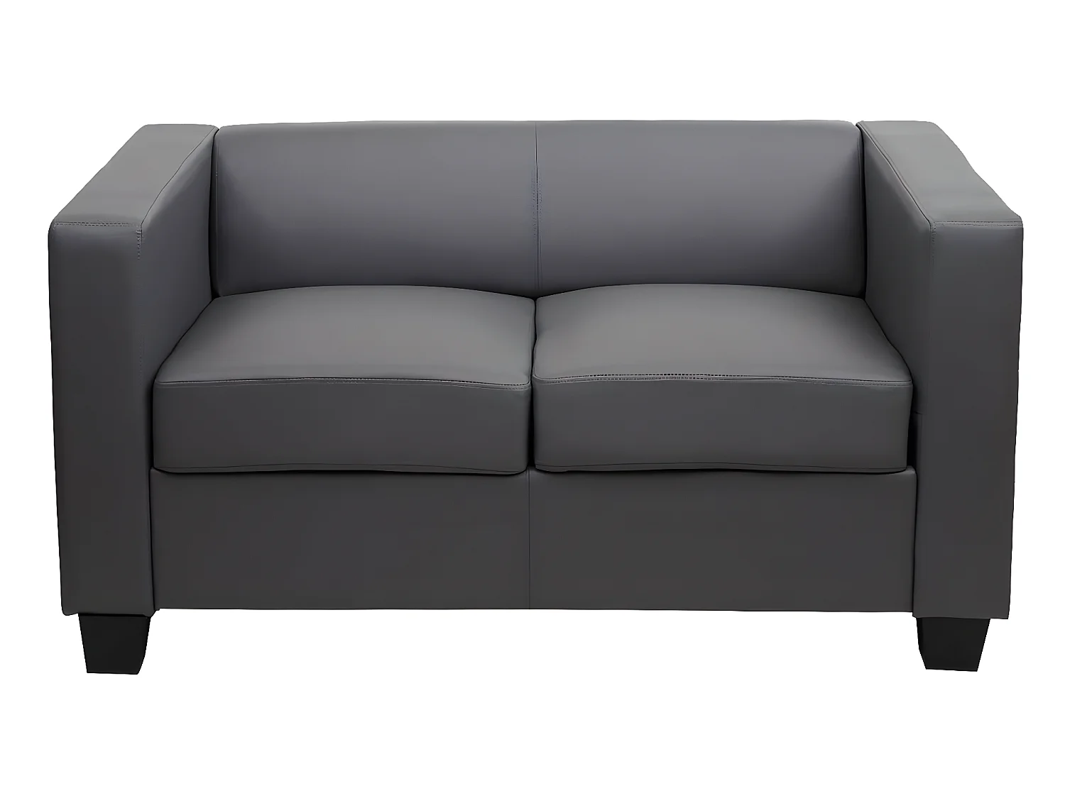 Zestaw sof 3-2-1 Lille (3-częściowy),  imitacja skóry, ciemnoszary