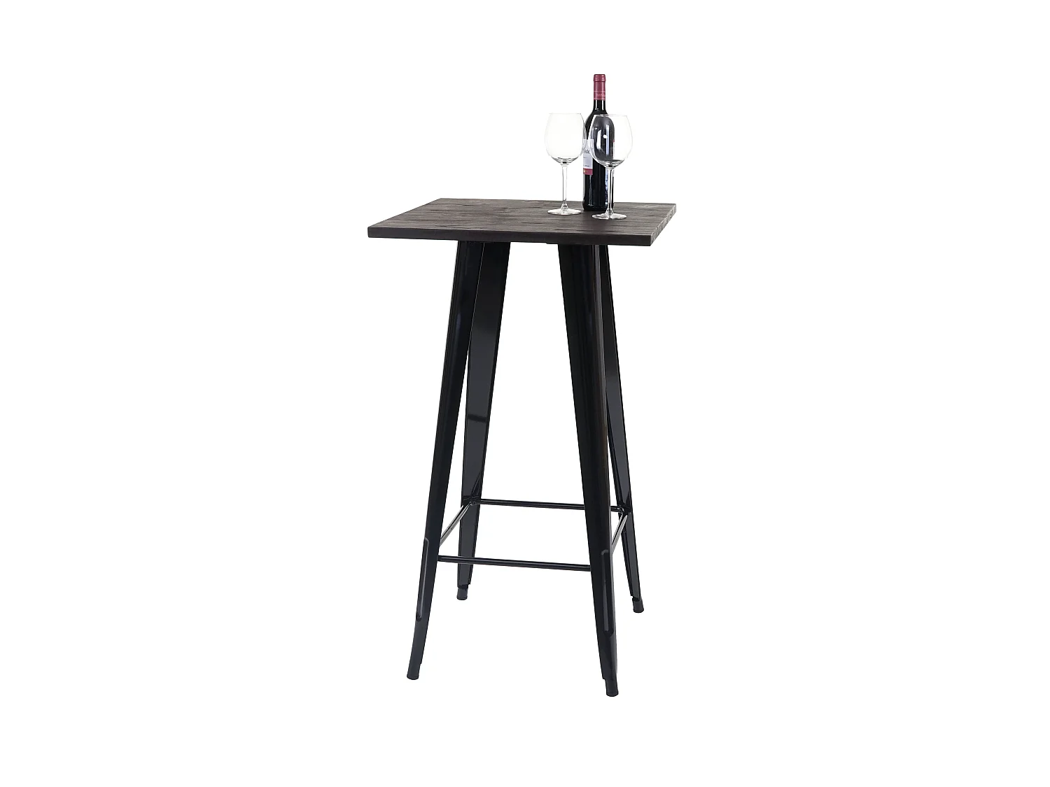 Table haute MCW-A73, plateau en bois inclus,  noir