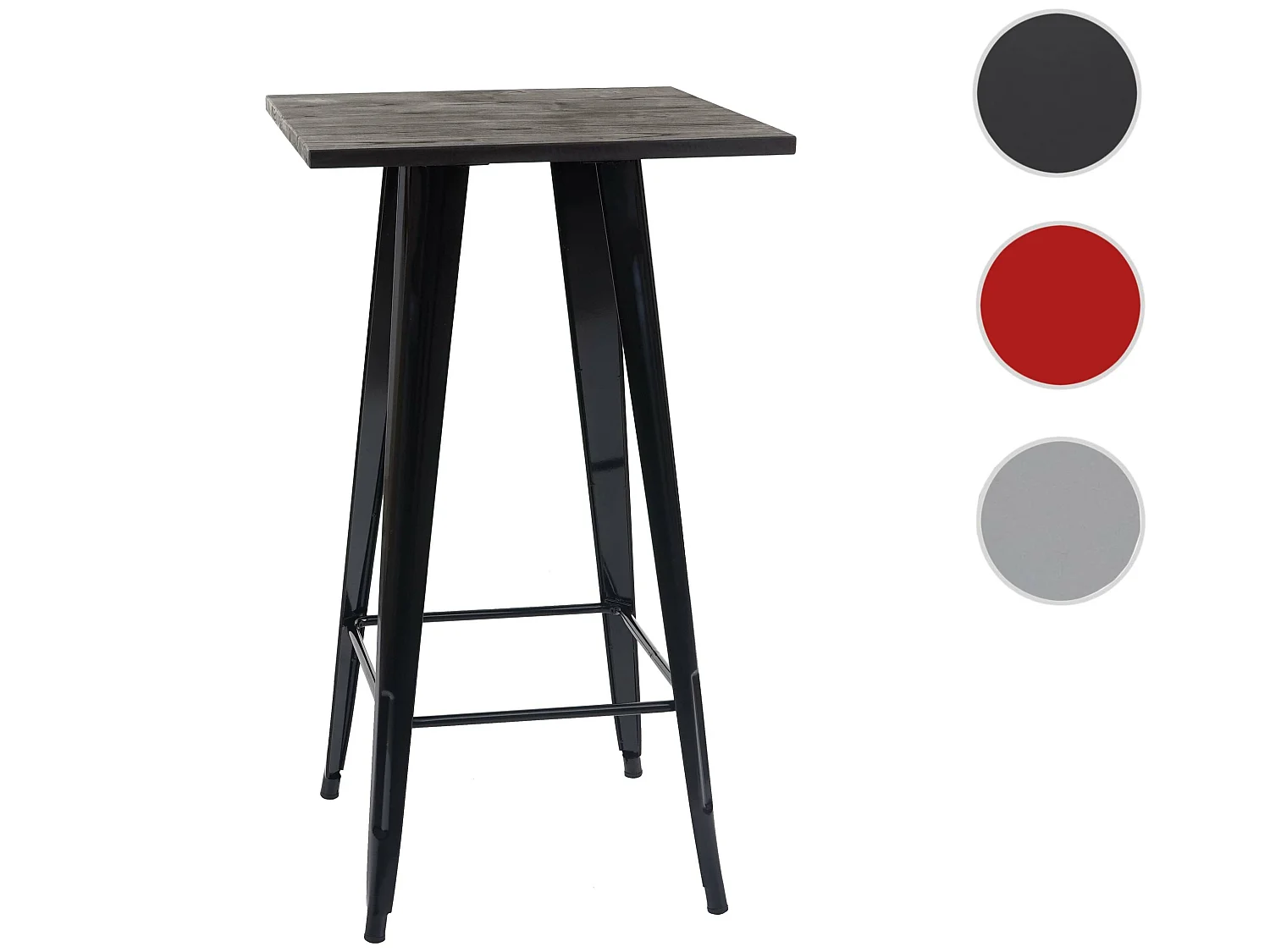 Sta-tafel MCW-A73 incl. houten tafelblad,  zwart