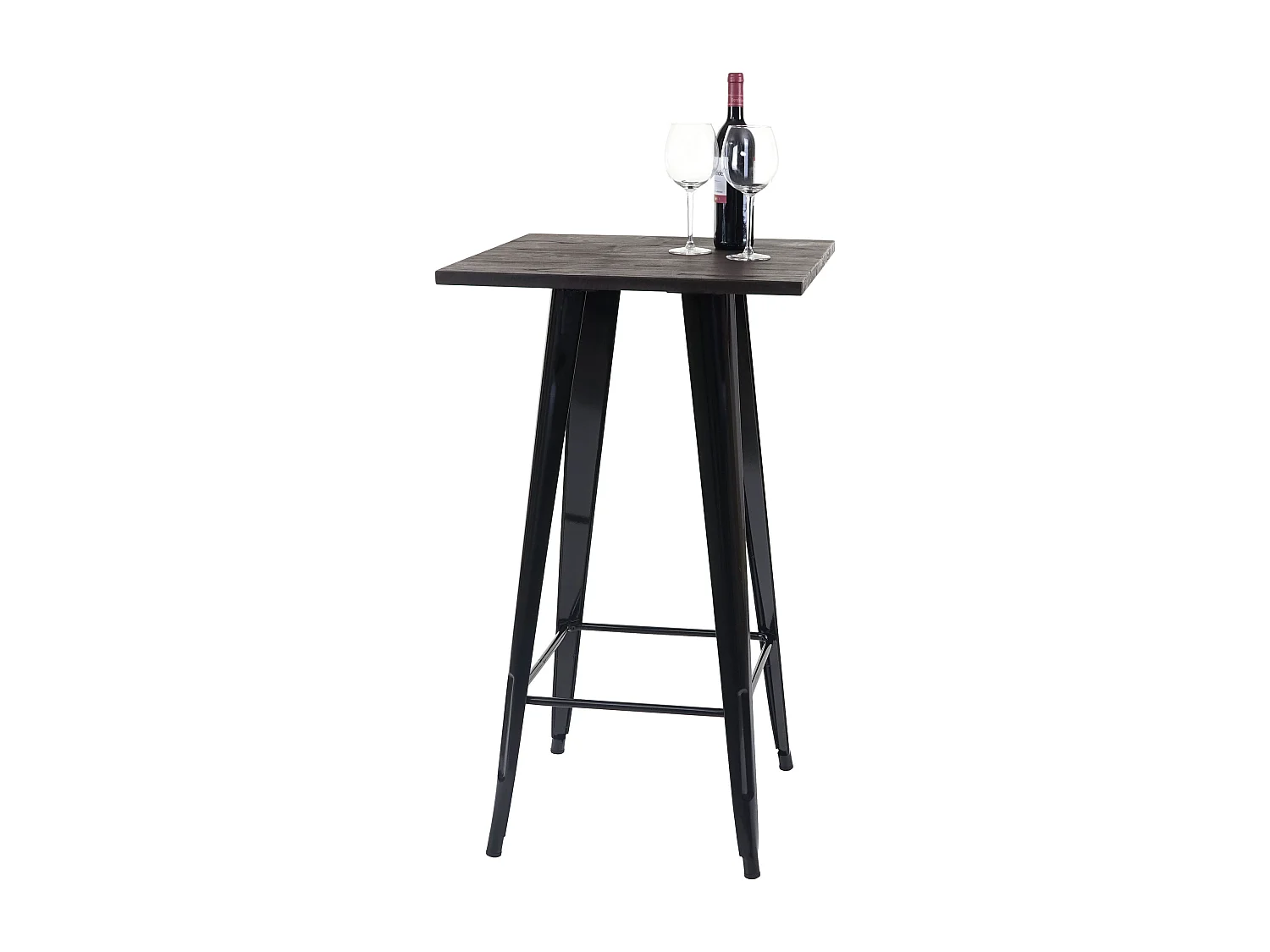 Table haute MCW-A73, plateau en bois inclus,  noir