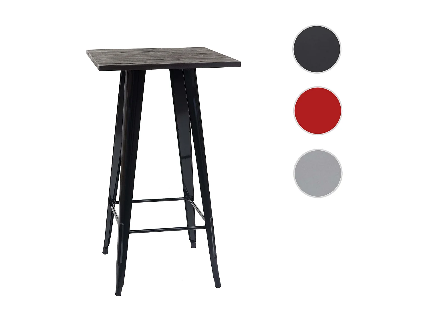 Table haute MCW-A73, plateau en bois inclus,  noir