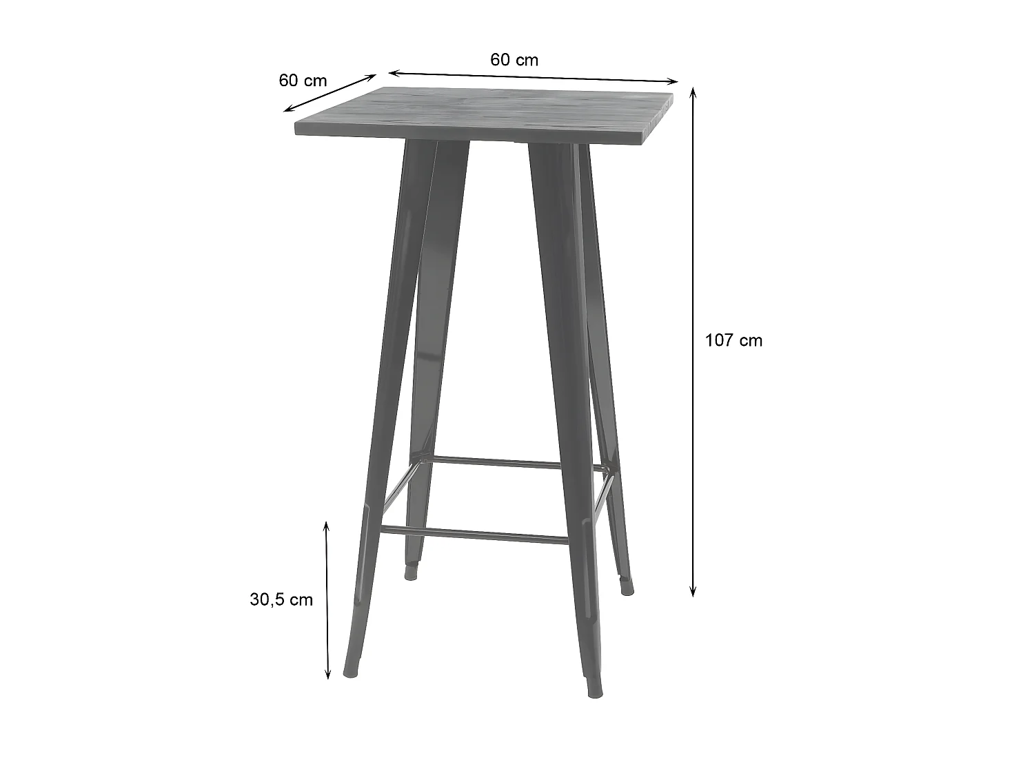 Stehtisch MCW-A73 inkl. Holz-Tischplatte, Grau