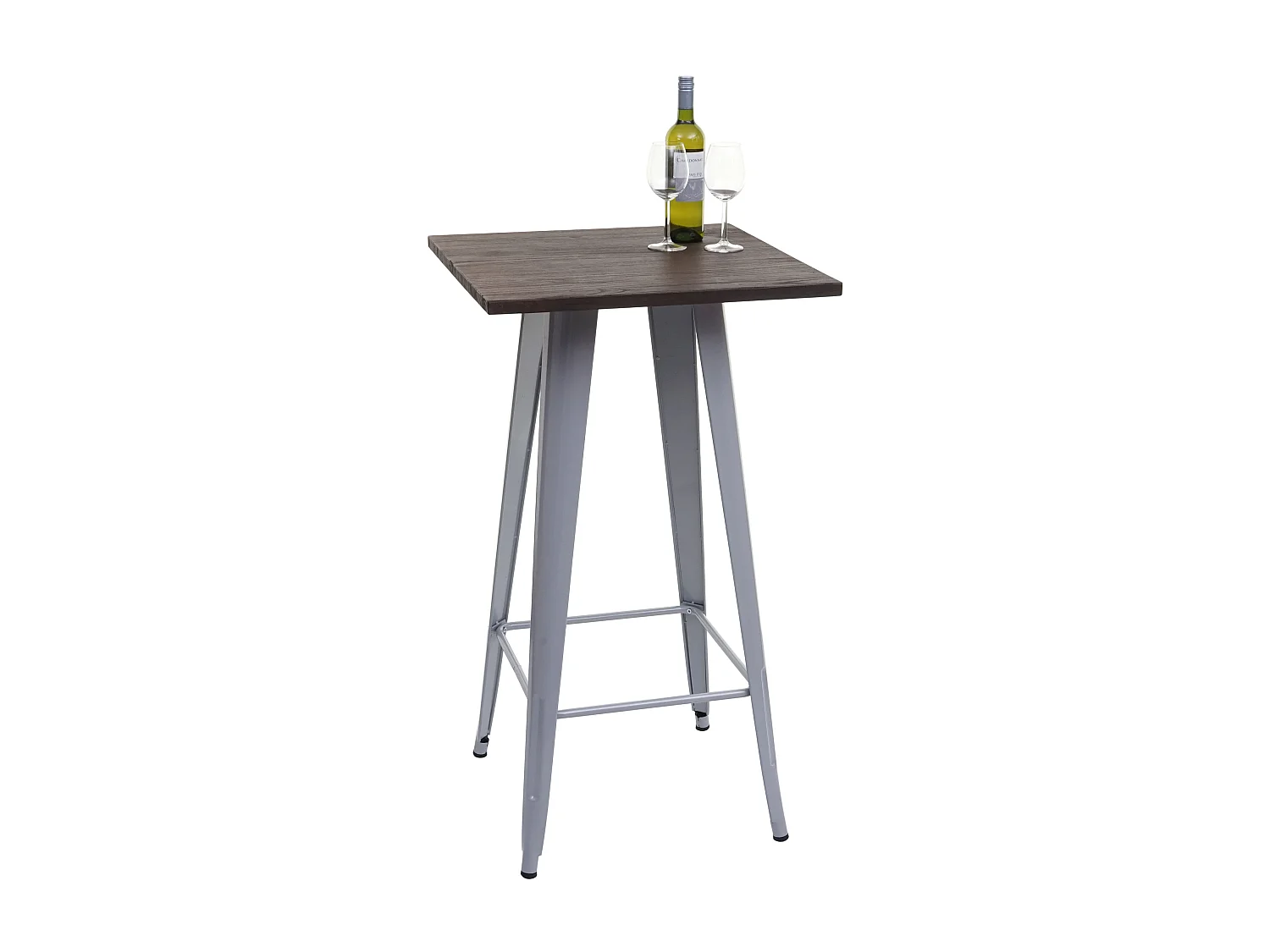 Table haute MCW-A73, plateau en bois inclus,  gris