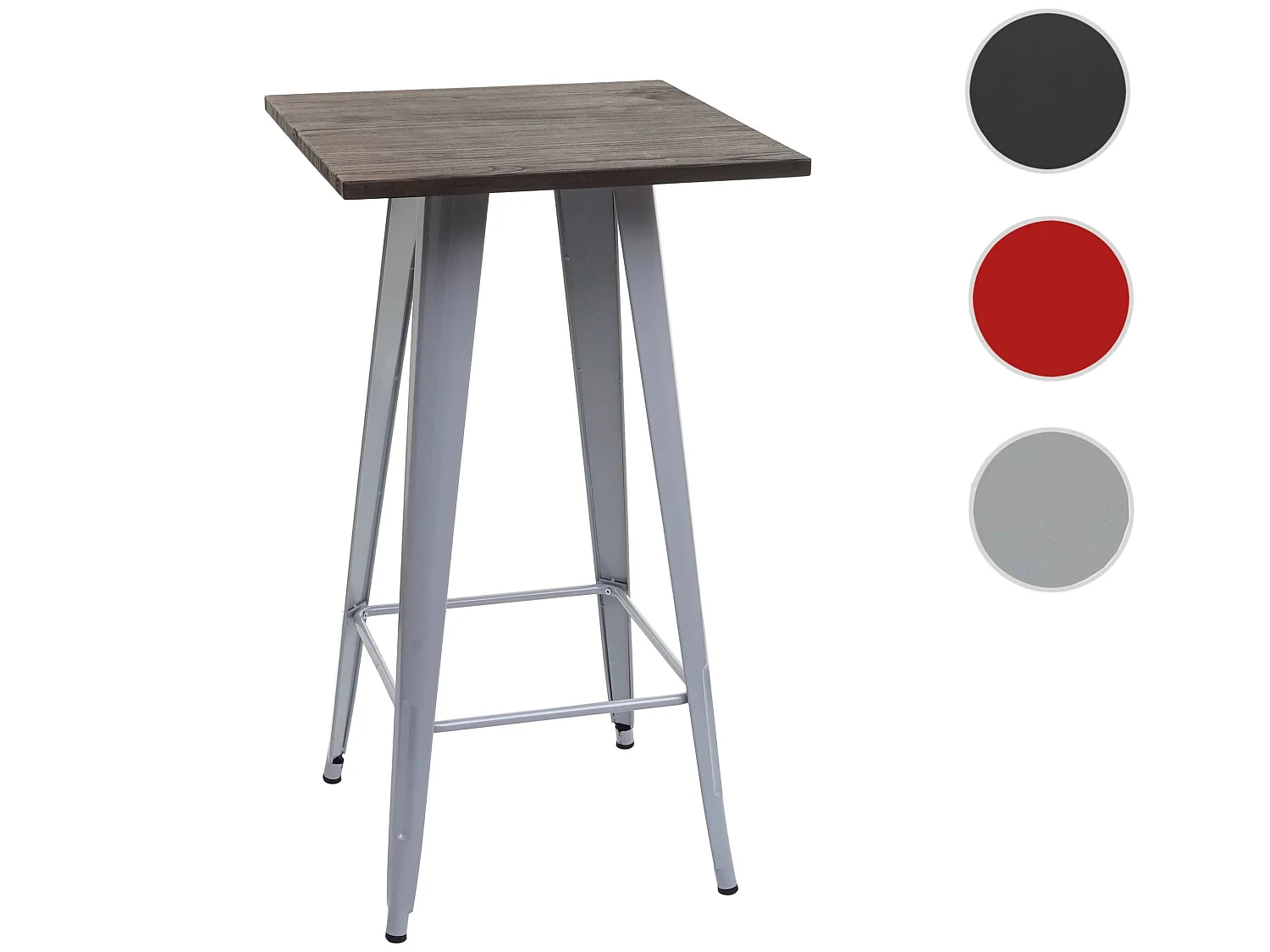 Sta-tafel MCW-A73 incl. houten tafelblad,  grijs