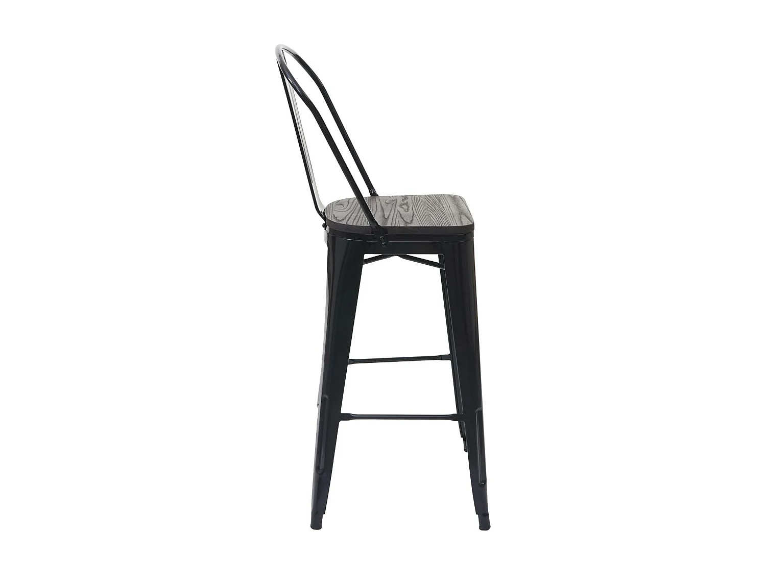 Set de table haute MCW-A73 métal (3 pièces),  noir