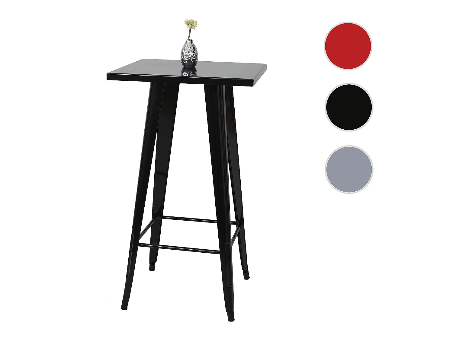 Table haute MCW-A73 Métal,  noir