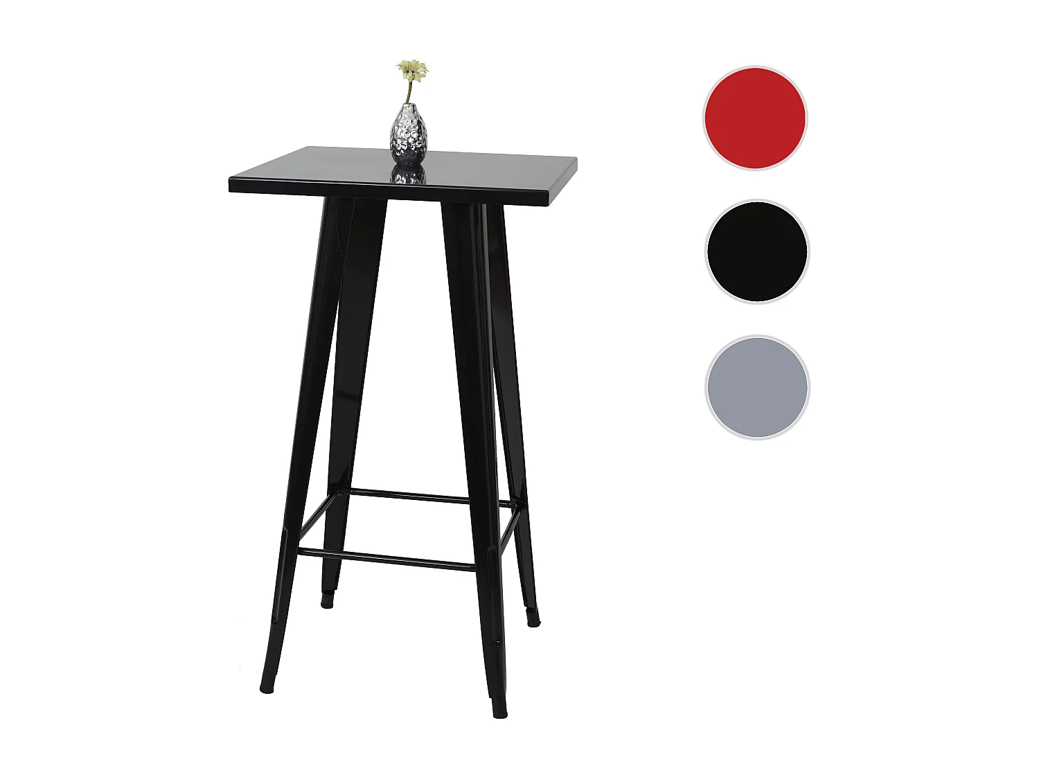 Mesa de bar em metal MCW-A73,  preto