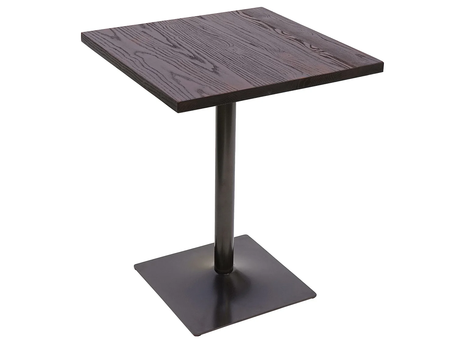 Table de bistrot MCW-H10, Table de bistrot MCW-H10,table de bar, gastronomie industrielle, bois d'orme certifié MVG 76x60x60cm brun noir